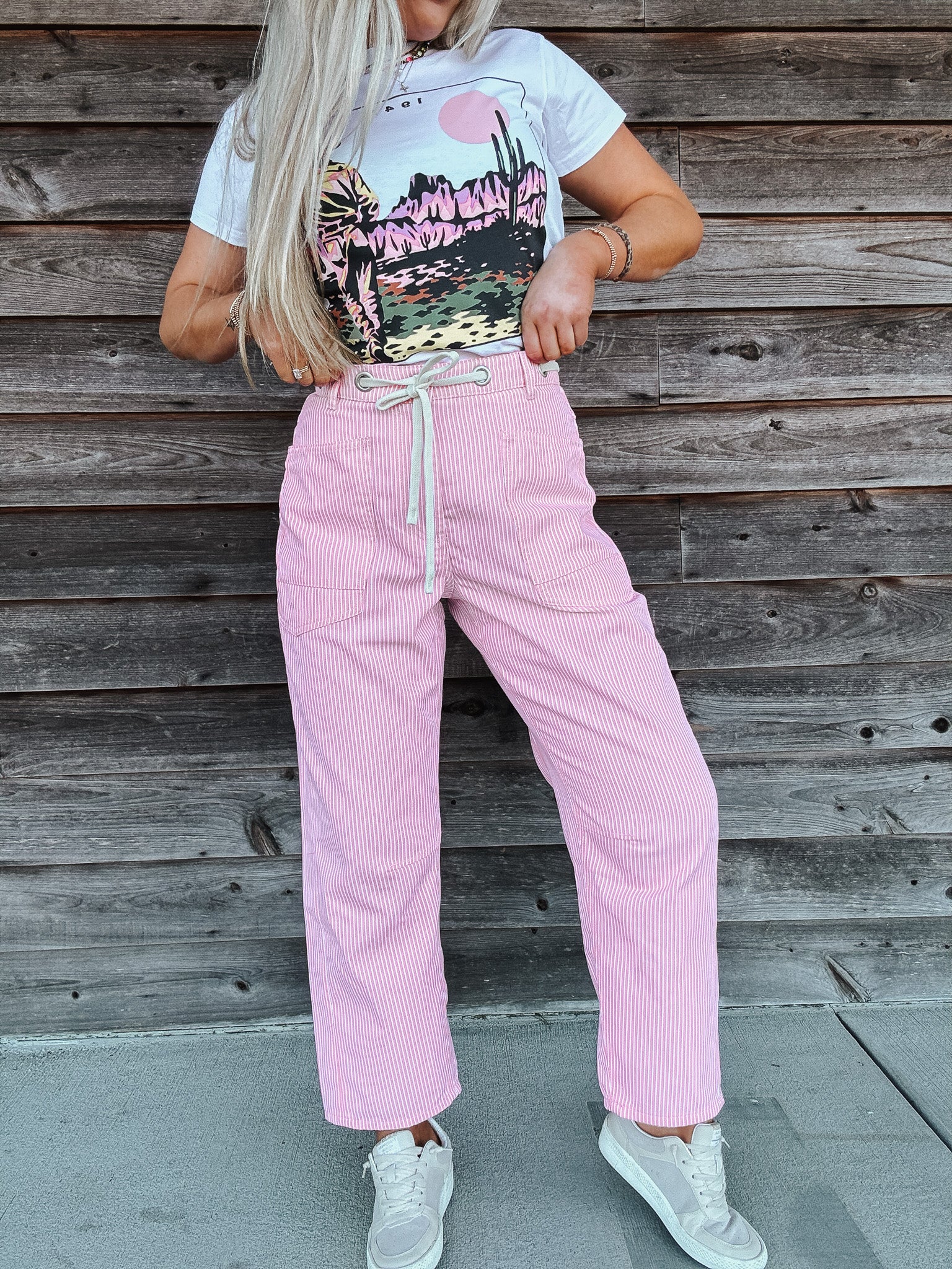 Bubblegum Stripes Barrel Jeans - Image 4