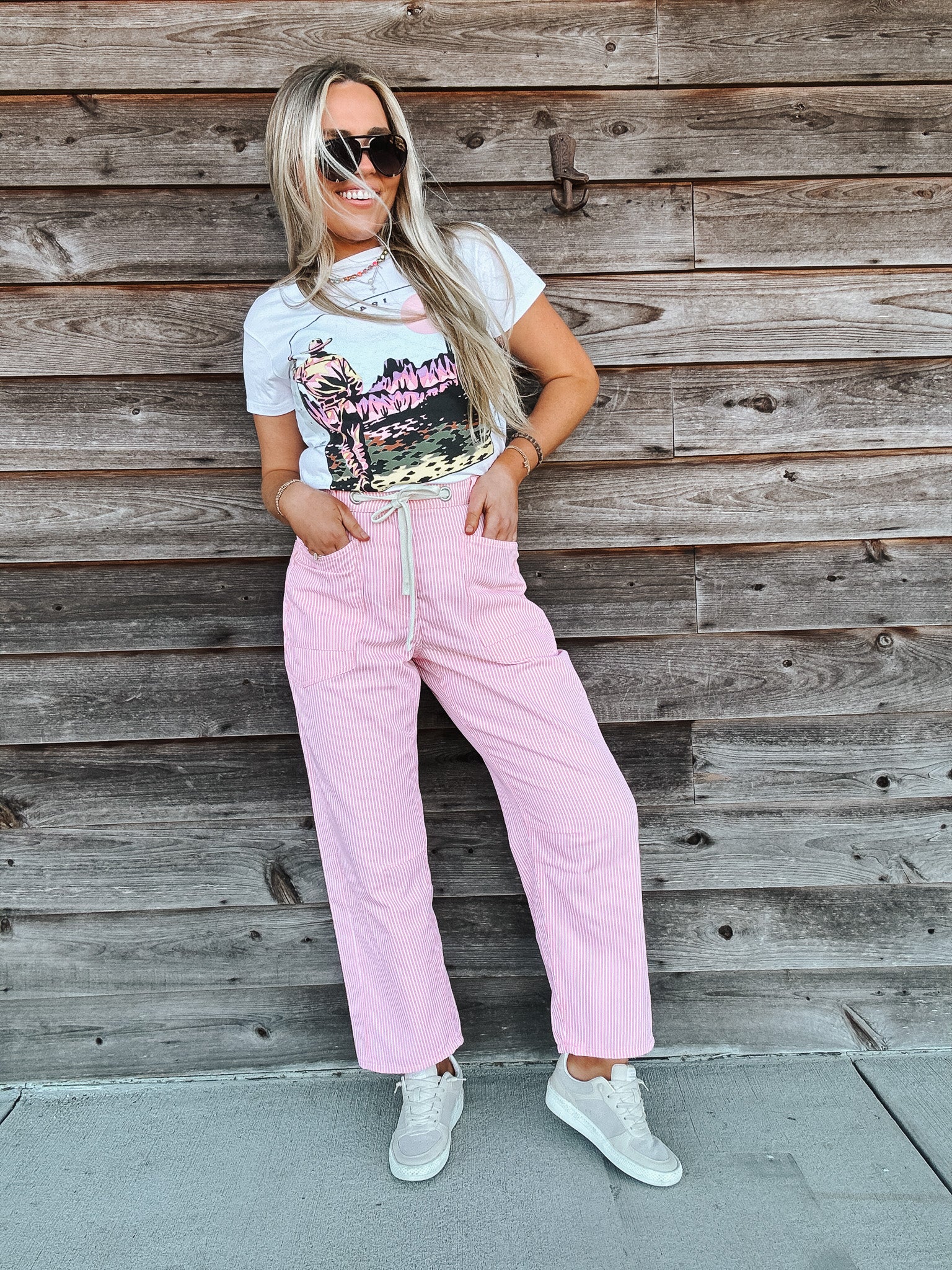 Bubblegum Stripes Barrel Jeans - Image 7