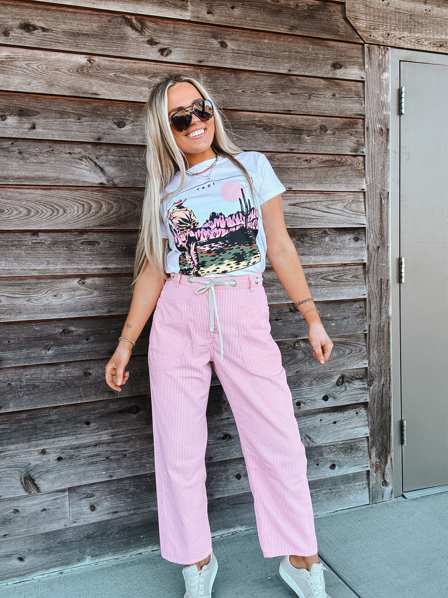 Bubblegum Stripes Barrel Jeans - Image 8