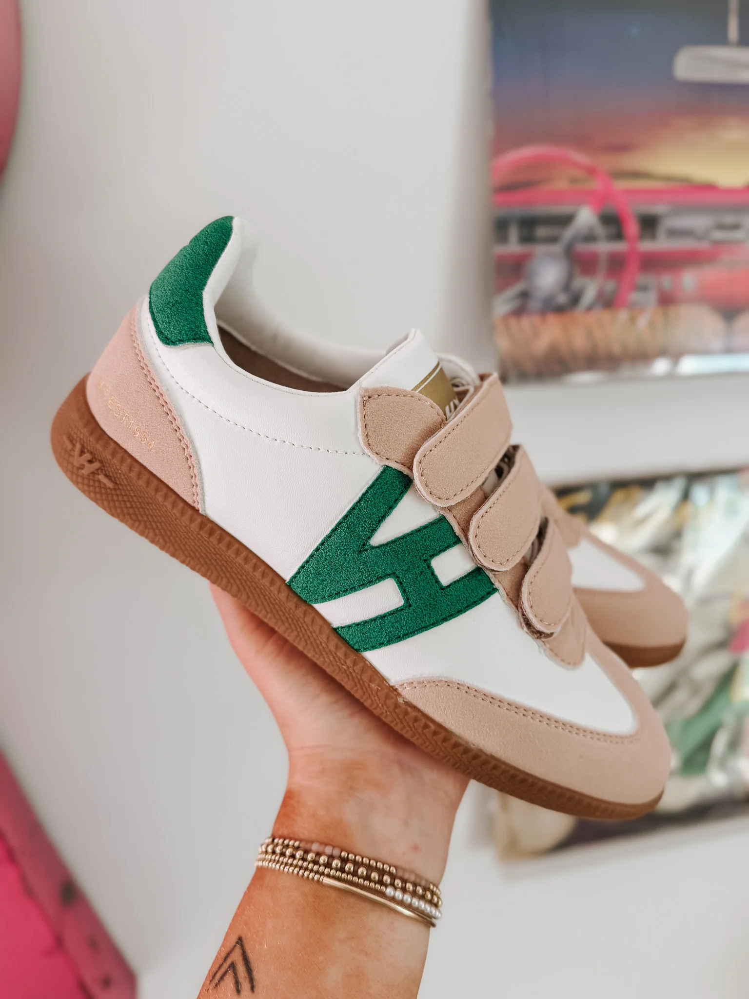 Vintage Havana Pace 5 White Taupe Green Sneakers - Image 11