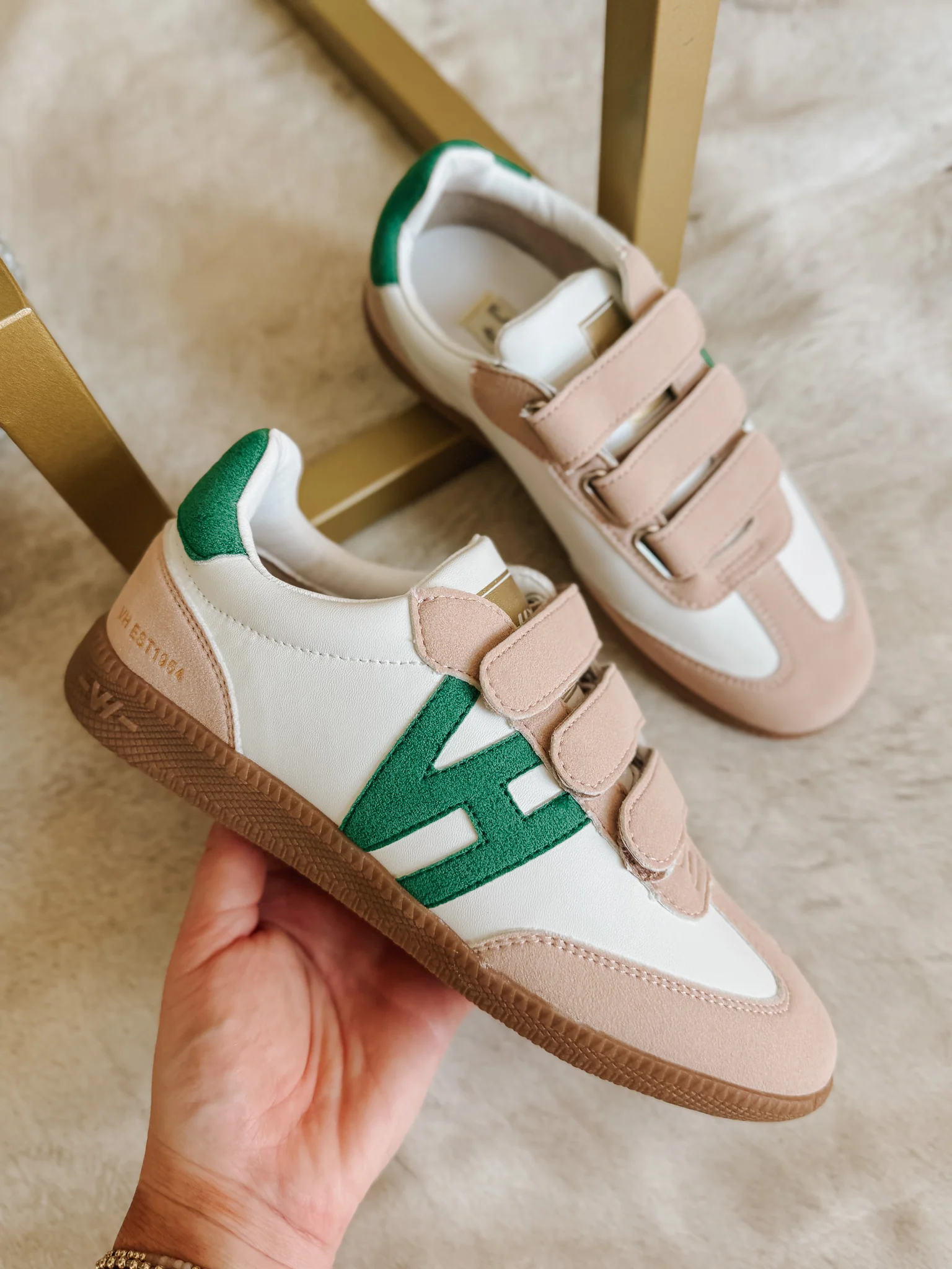 Vintage Havana Pace 5 White Taupe Green Sneakers - Image 13
