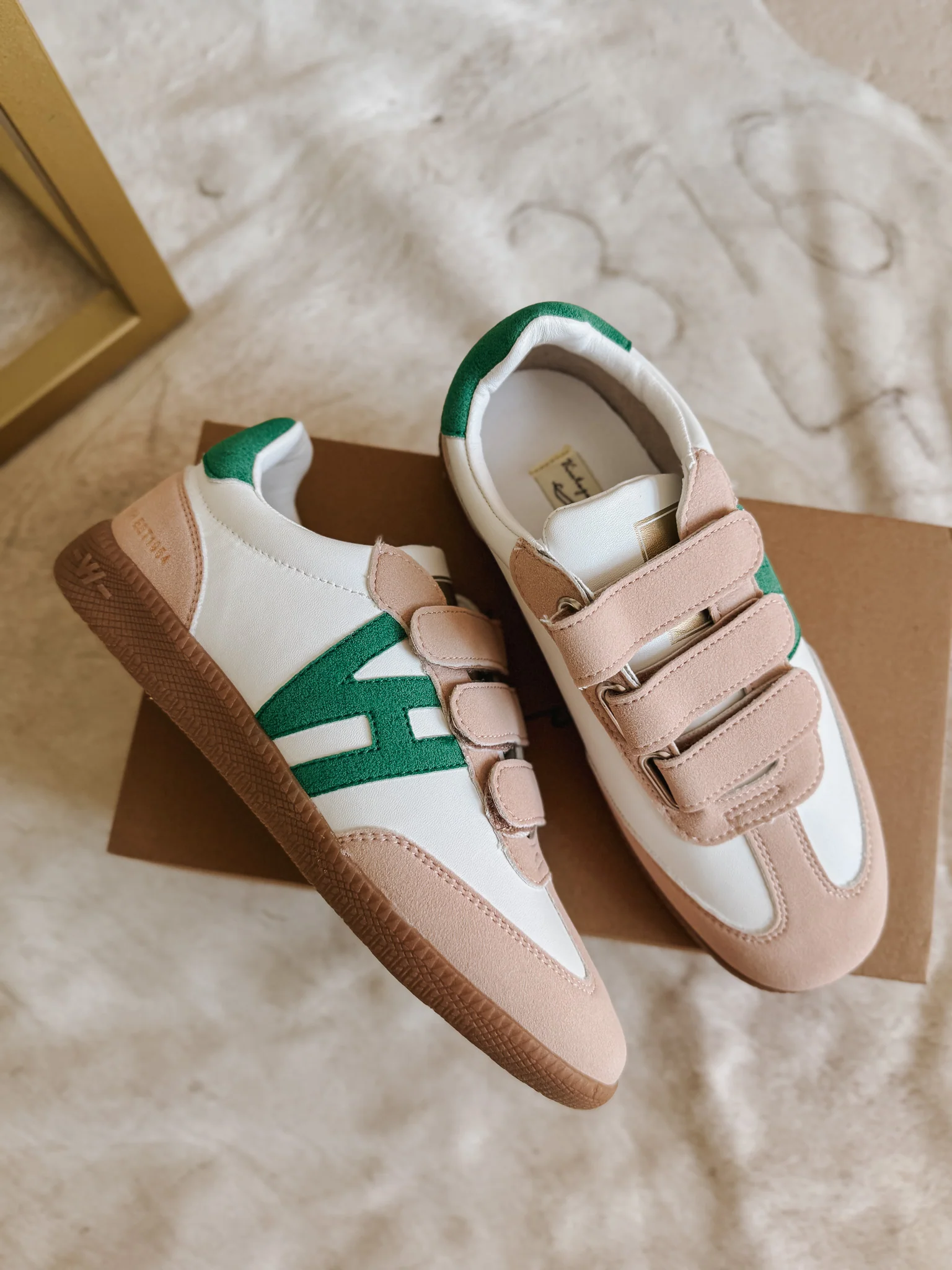 Vintage Havana Pace 5 White Taupe Green Sneakers - Image 3