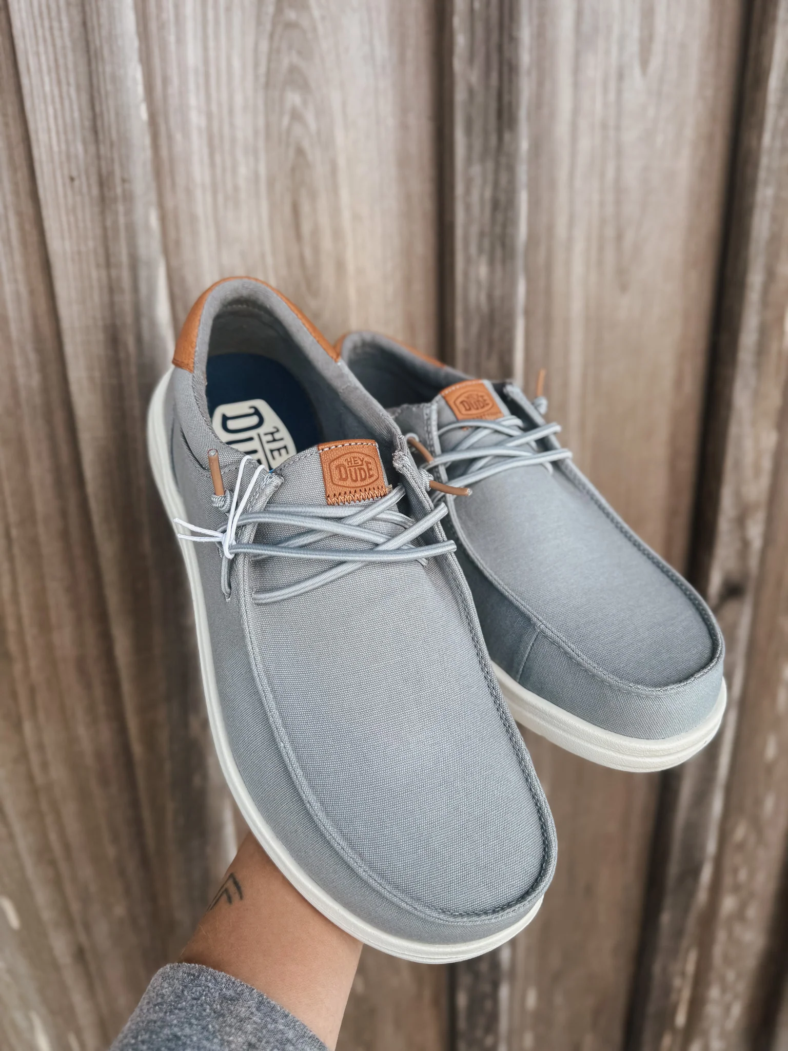 Men's Hey Dude Paul Canvas in Monument Grey - Image 3