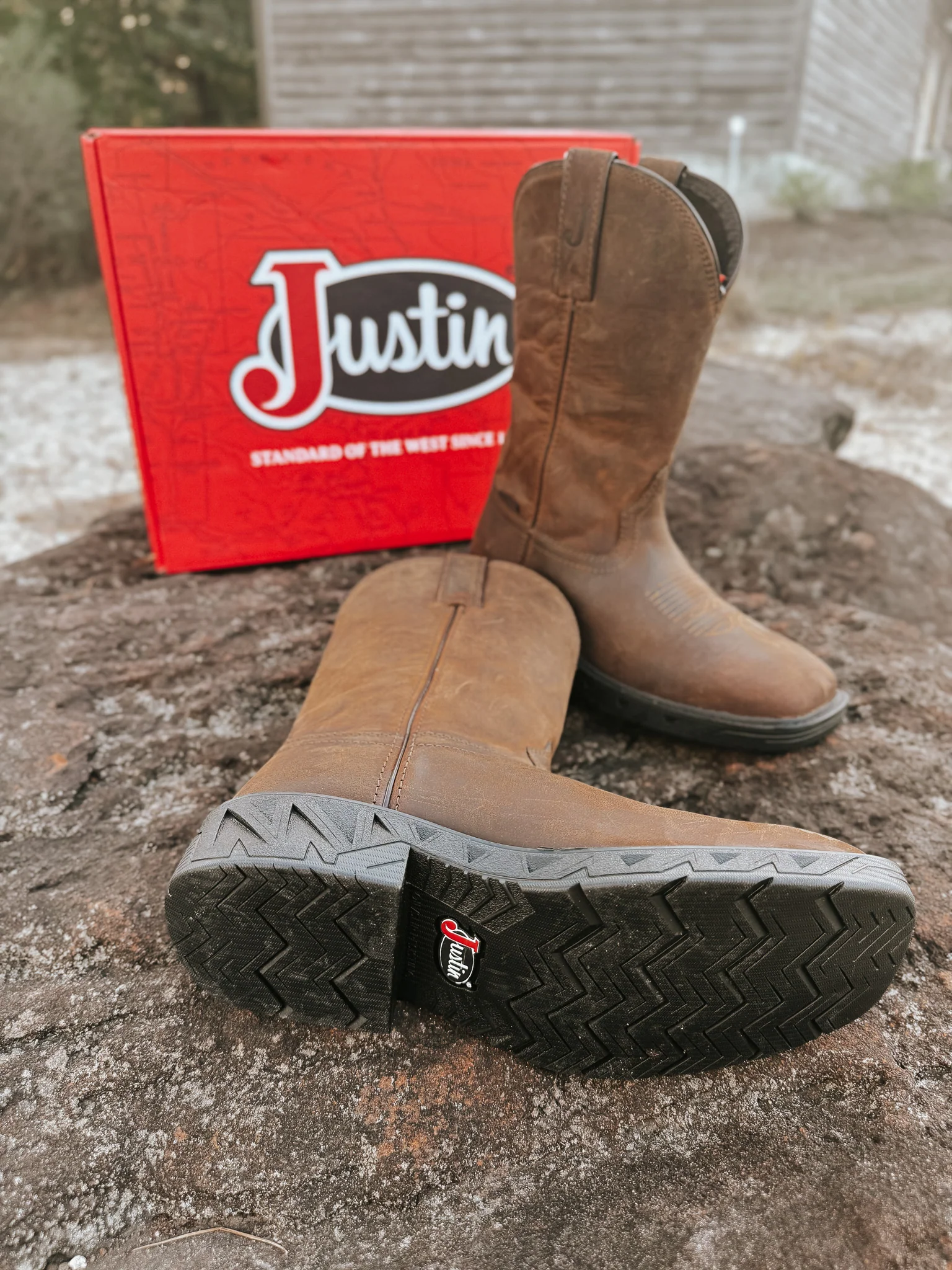 Justin Men's 11" Trencher Square Toe Waterproof Boots - Image 3