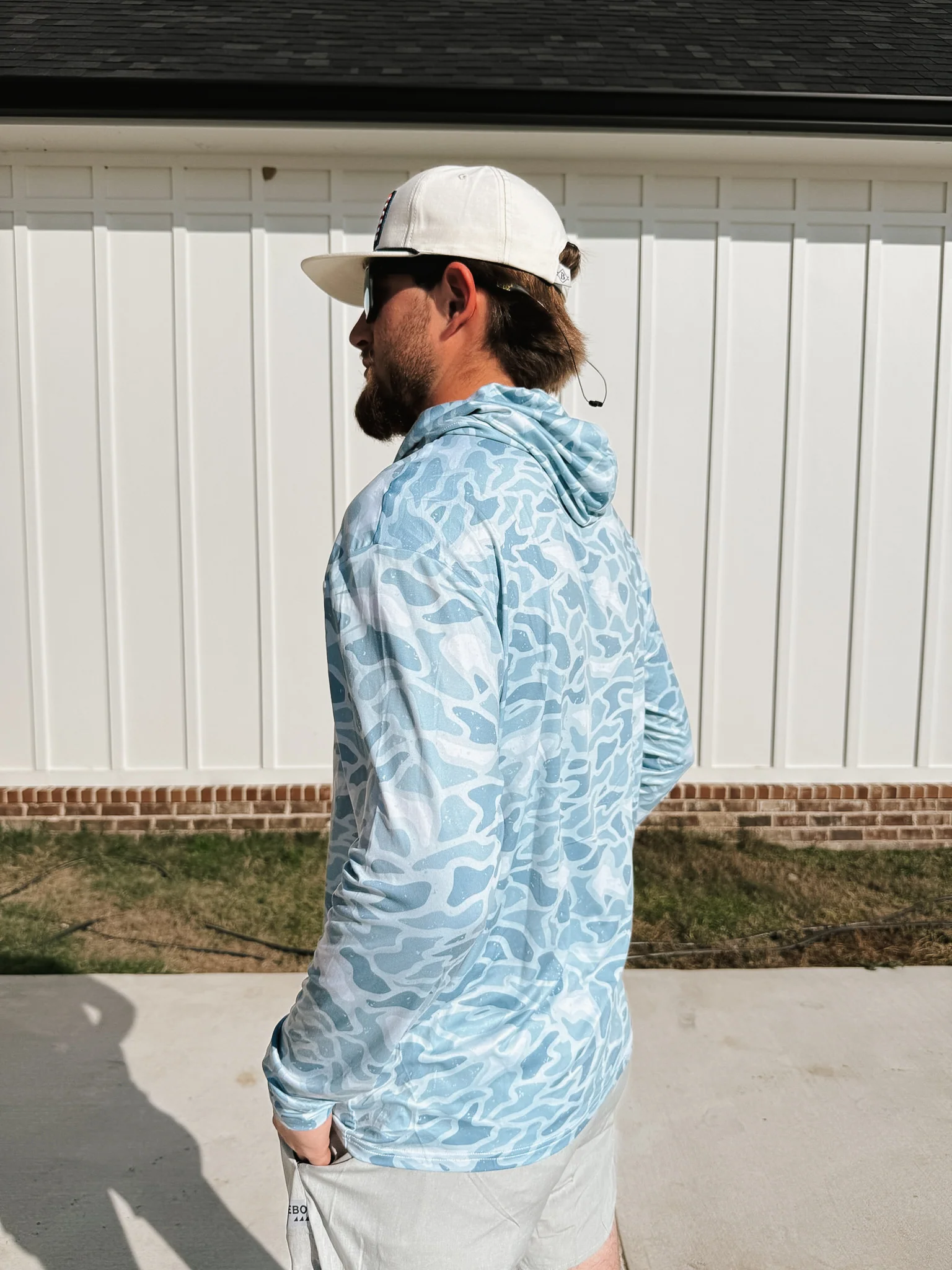 Men's Burlebo Performance Hoodie - Seaside Camo - Image 4
