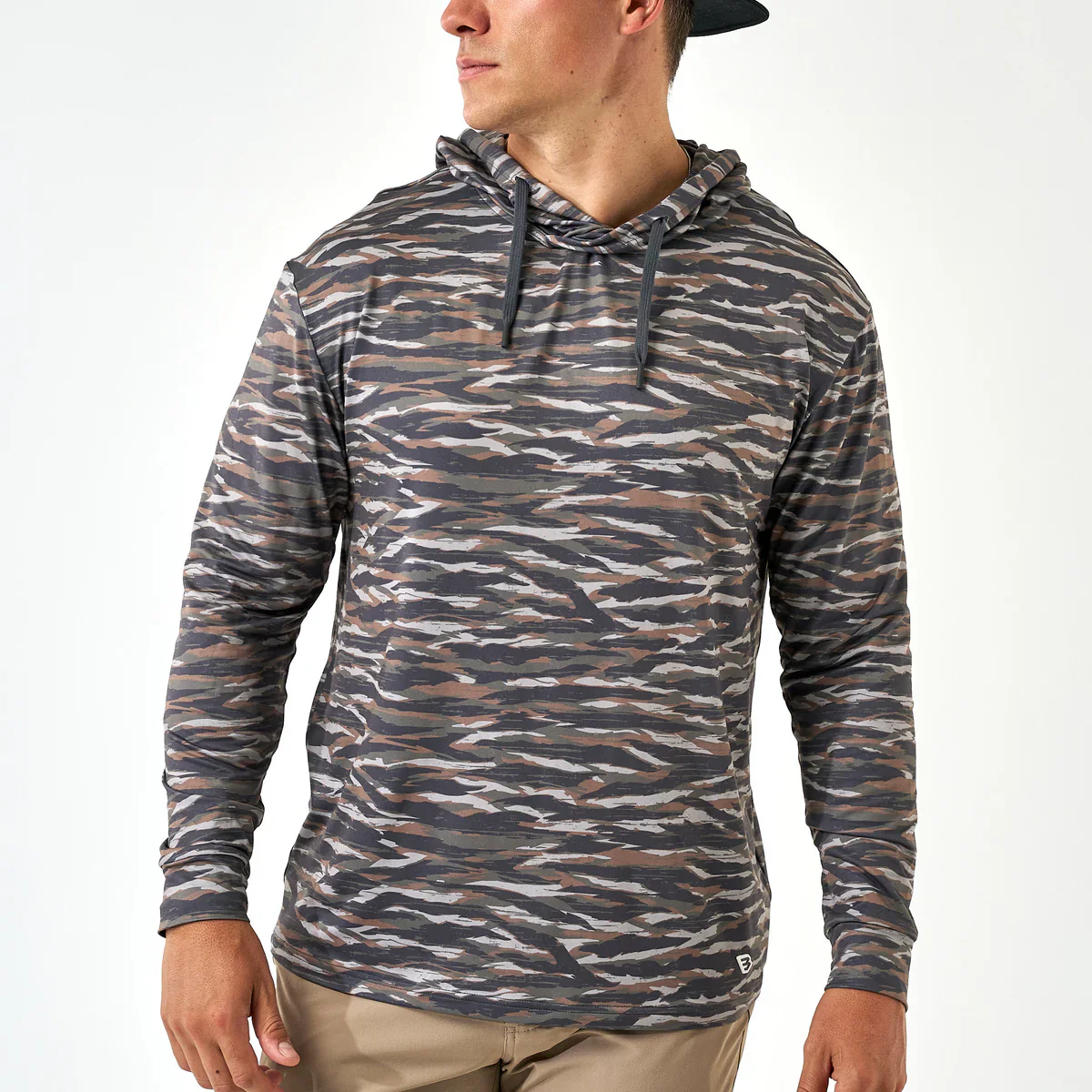 Men's Burlebo Performance Hoodie - Tiger Stripe Camo - Wetland - Image 2