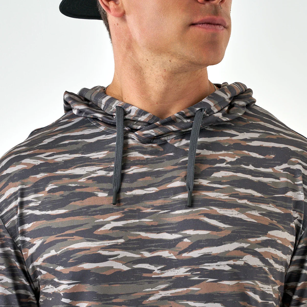 Men's Burlebo Performance Hoodie - Tiger Stripe Camo - Wetland - Image 4