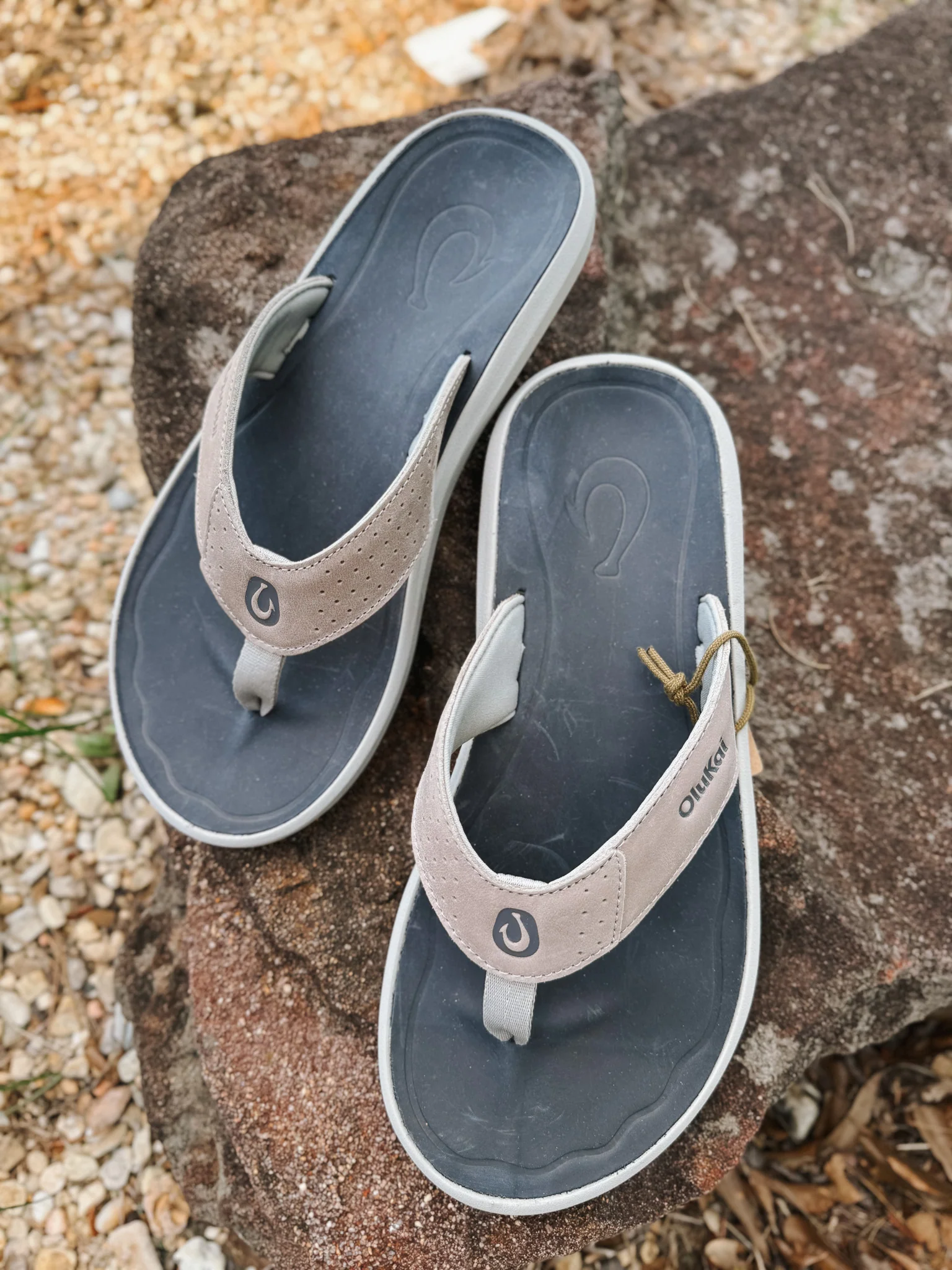 Men's Olukai Pili Sandals in Ash/Mood Indigo - Image 10