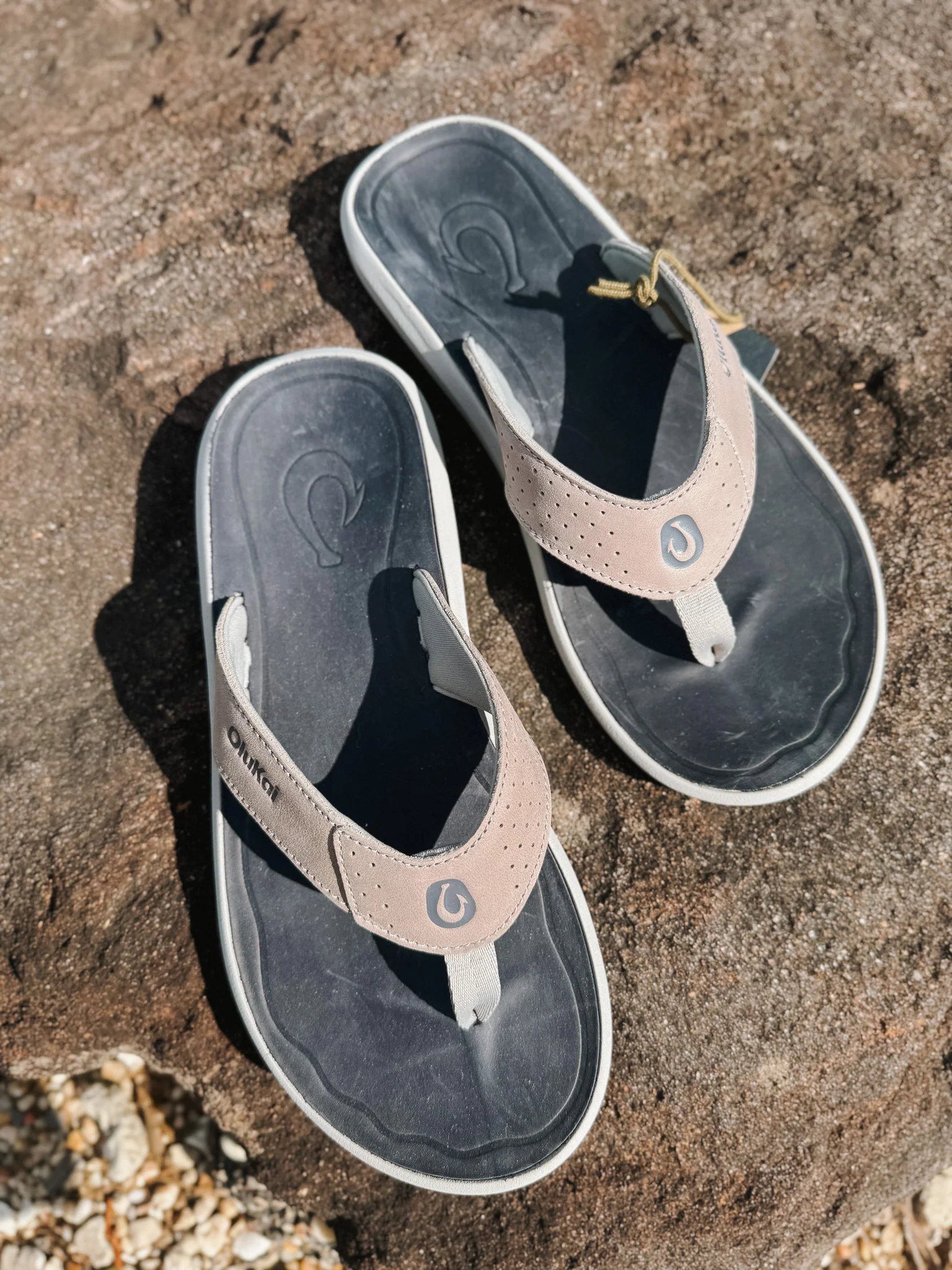 Men's Olukai Pili Sandals in Ash/Mood Indigo - Image 12