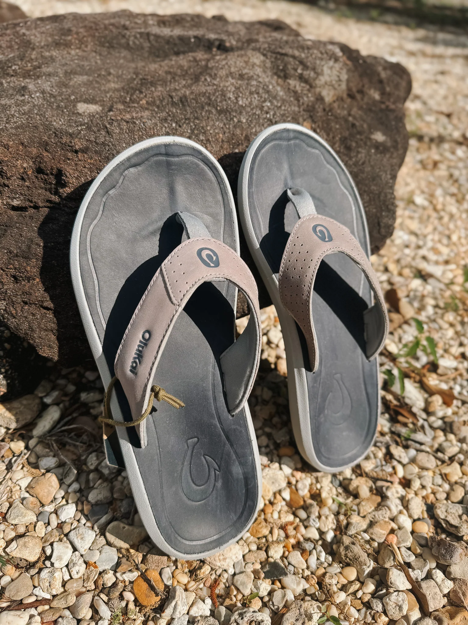 Men's Olukai Pili Sandals in Ash/Mood Indigo - Image 14