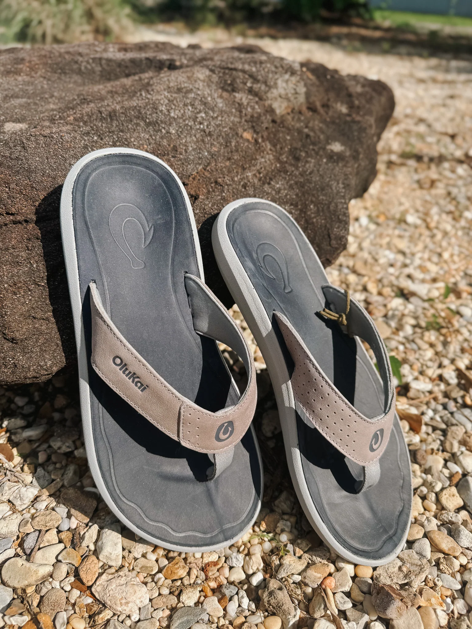 Men's Olukai Pili Sandals in Ash/Mood Indigo - Image 15