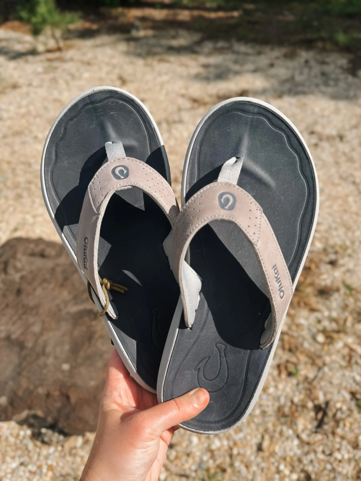 Men's Olukai Pili Sandals in Ash/Mood Indigo - Image 8
