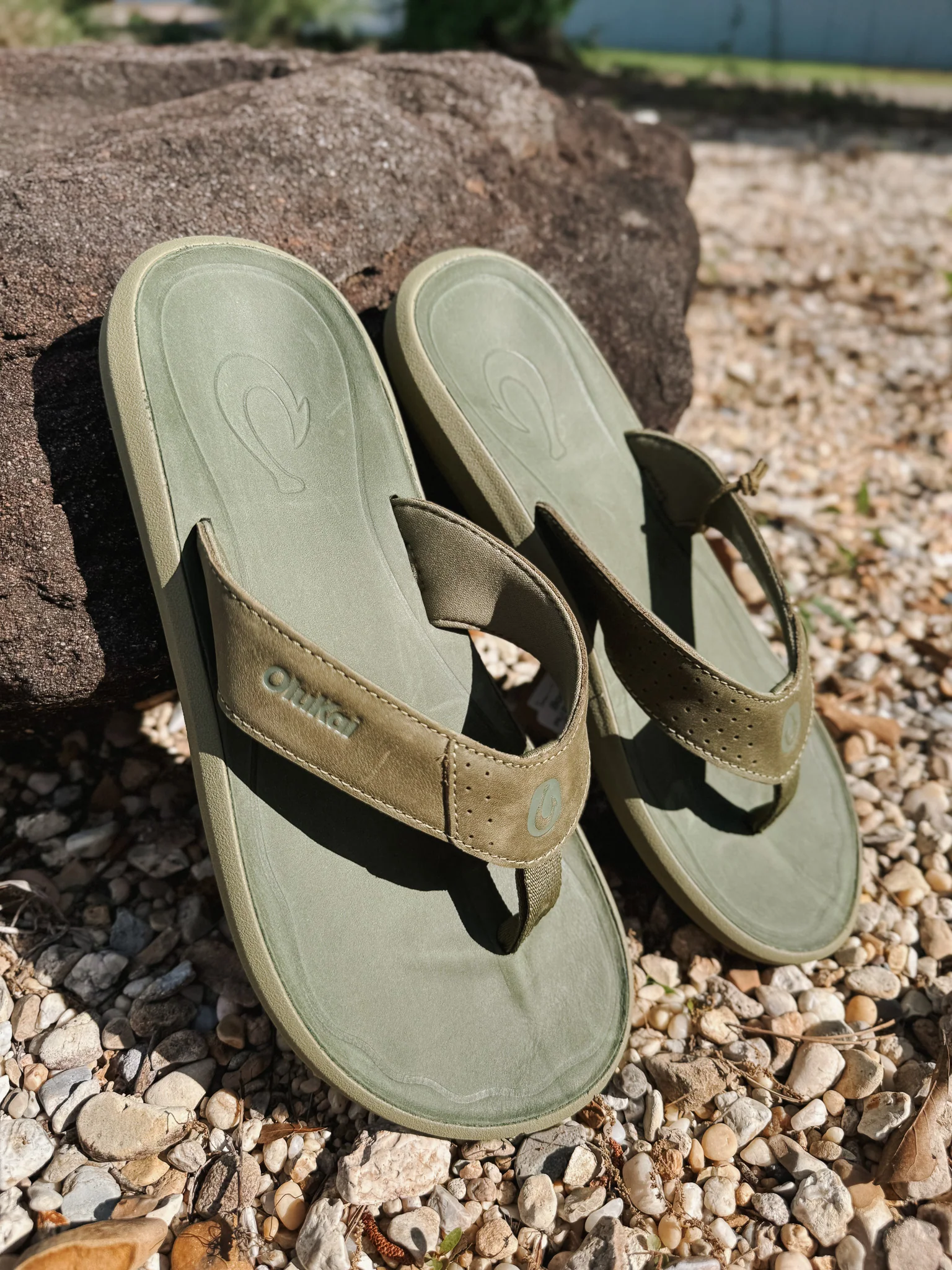 Men's Olukai Pili Sandals in Desert Moss/Deep Green - Image 10