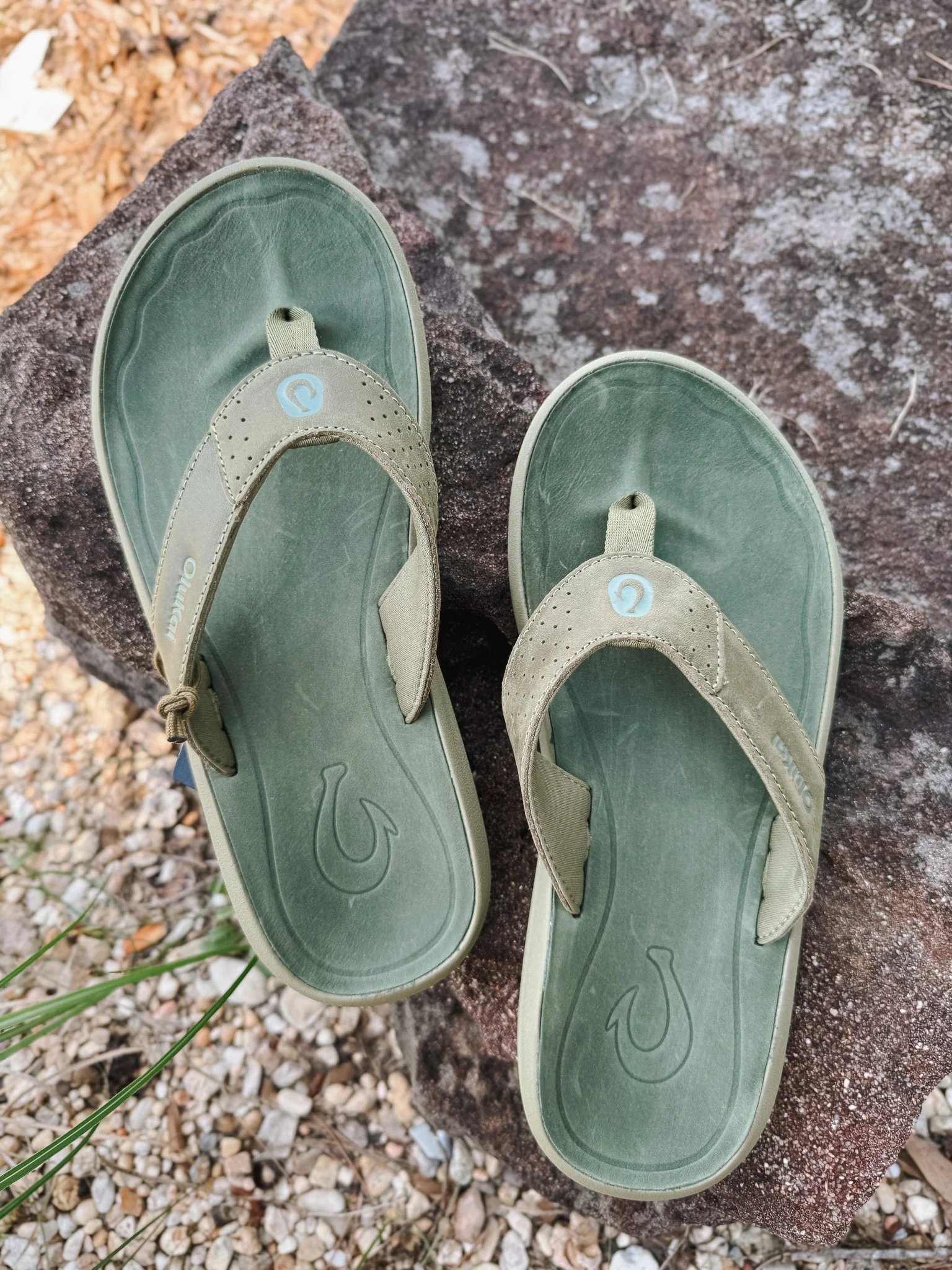 Men's Olukai Pili Sandals in Desert Moss/Deep Green - Image 11