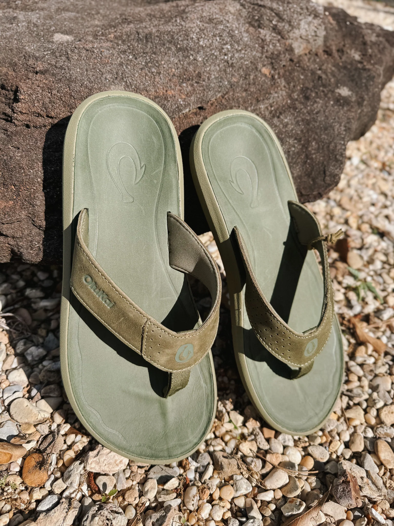 Men's Olukai Pili Sandals in Desert Moss/Deep Green - Image 8