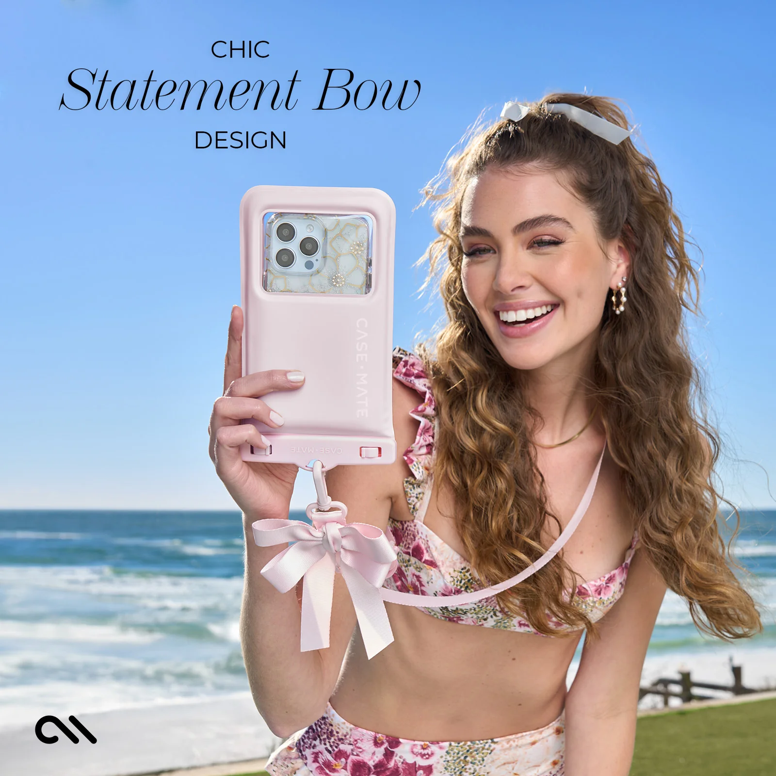 Waterproof Floating Bow Phone Pouch - Ballet Pink - Image 9