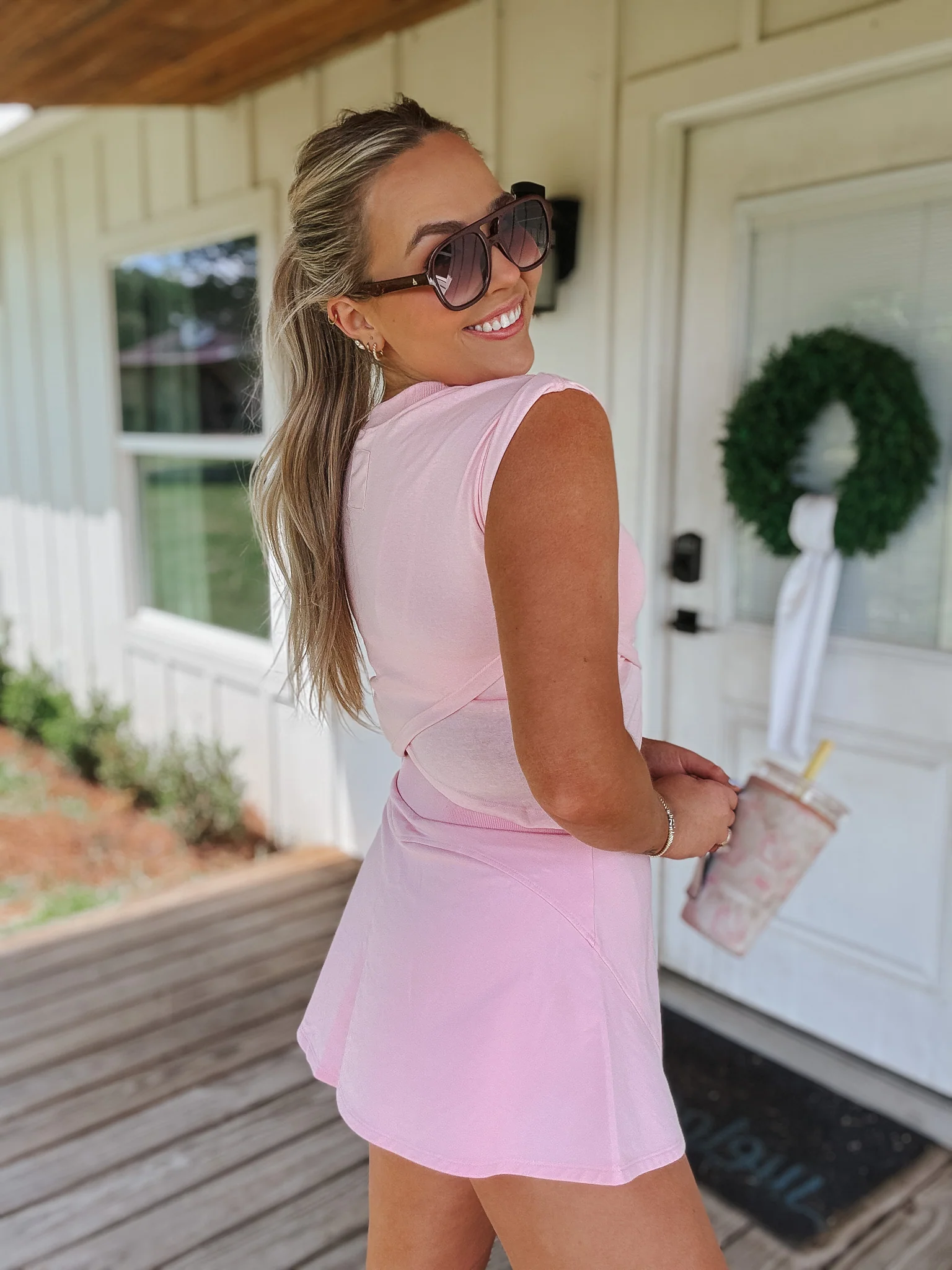 Court Crush Crossover Top in Pink - Image 4
