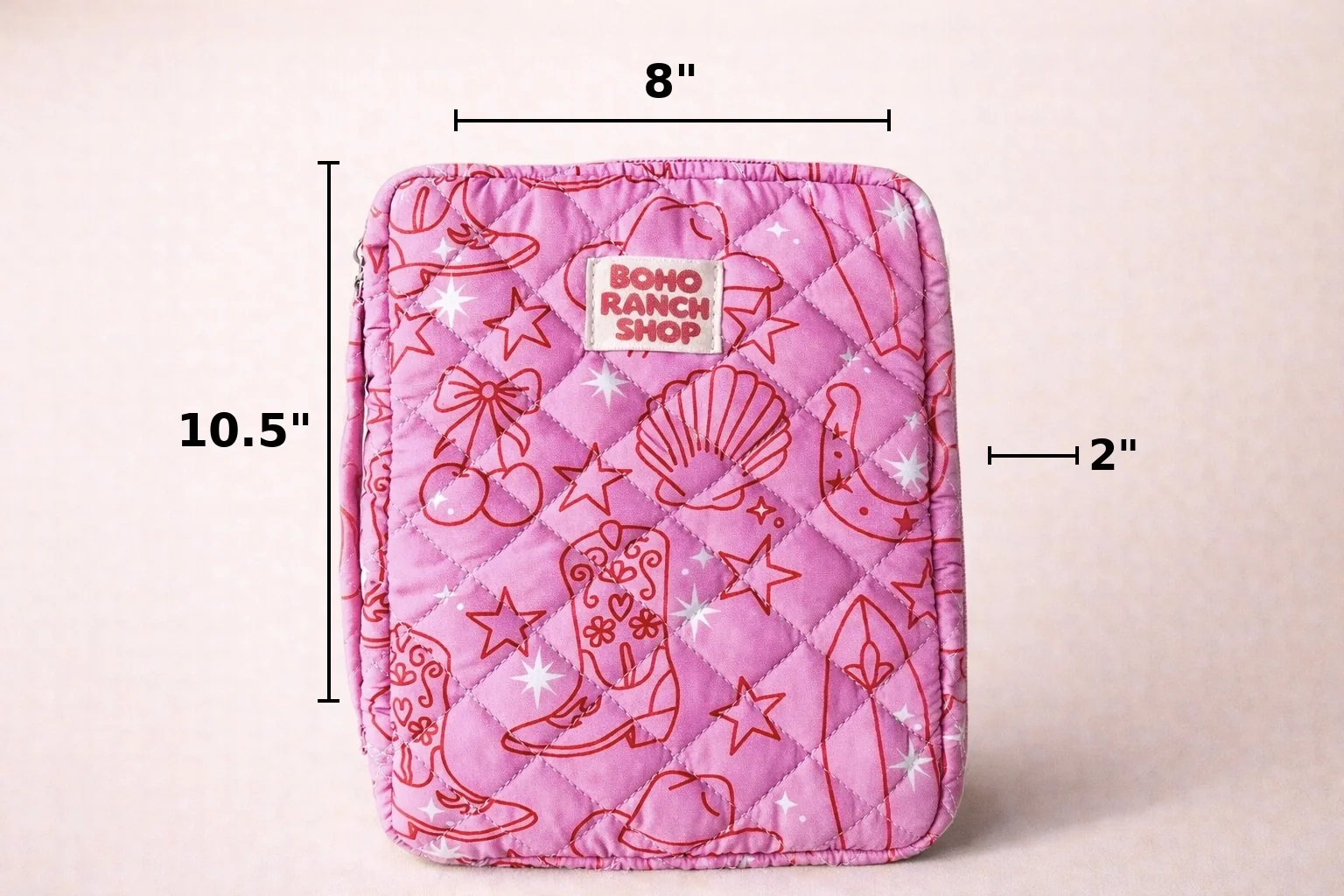 Quilted Bible Cover/Bible Case | Pink Rainbow Cactus - Image 6