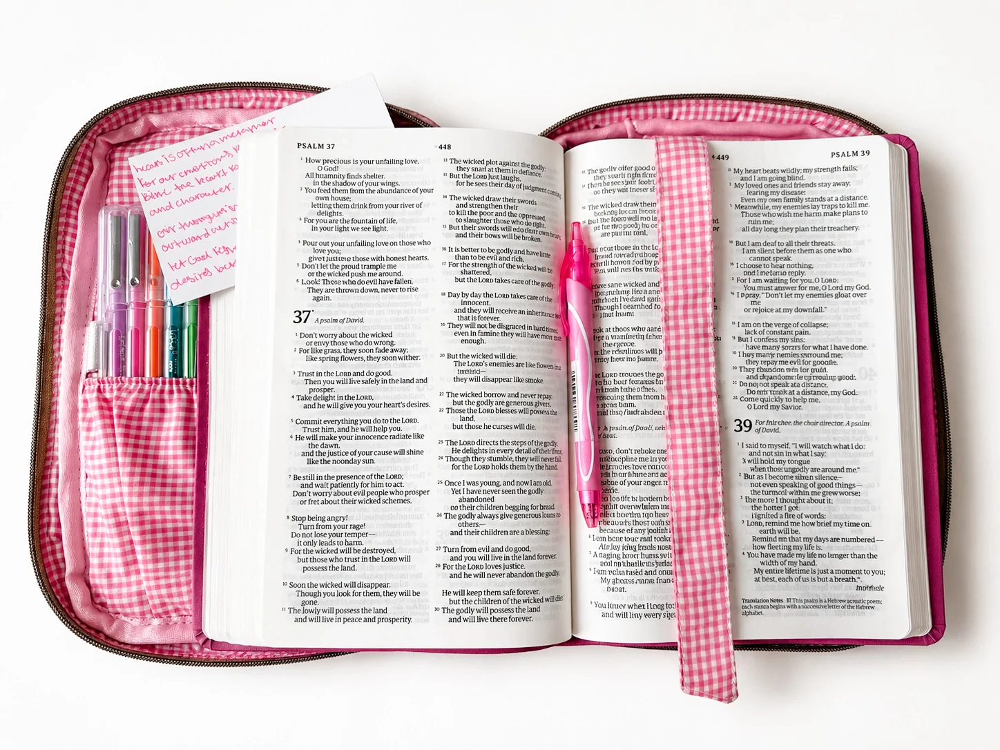 Quilted Bible Cover/Bible Case | Pink Rainbow Cactus - Image 8