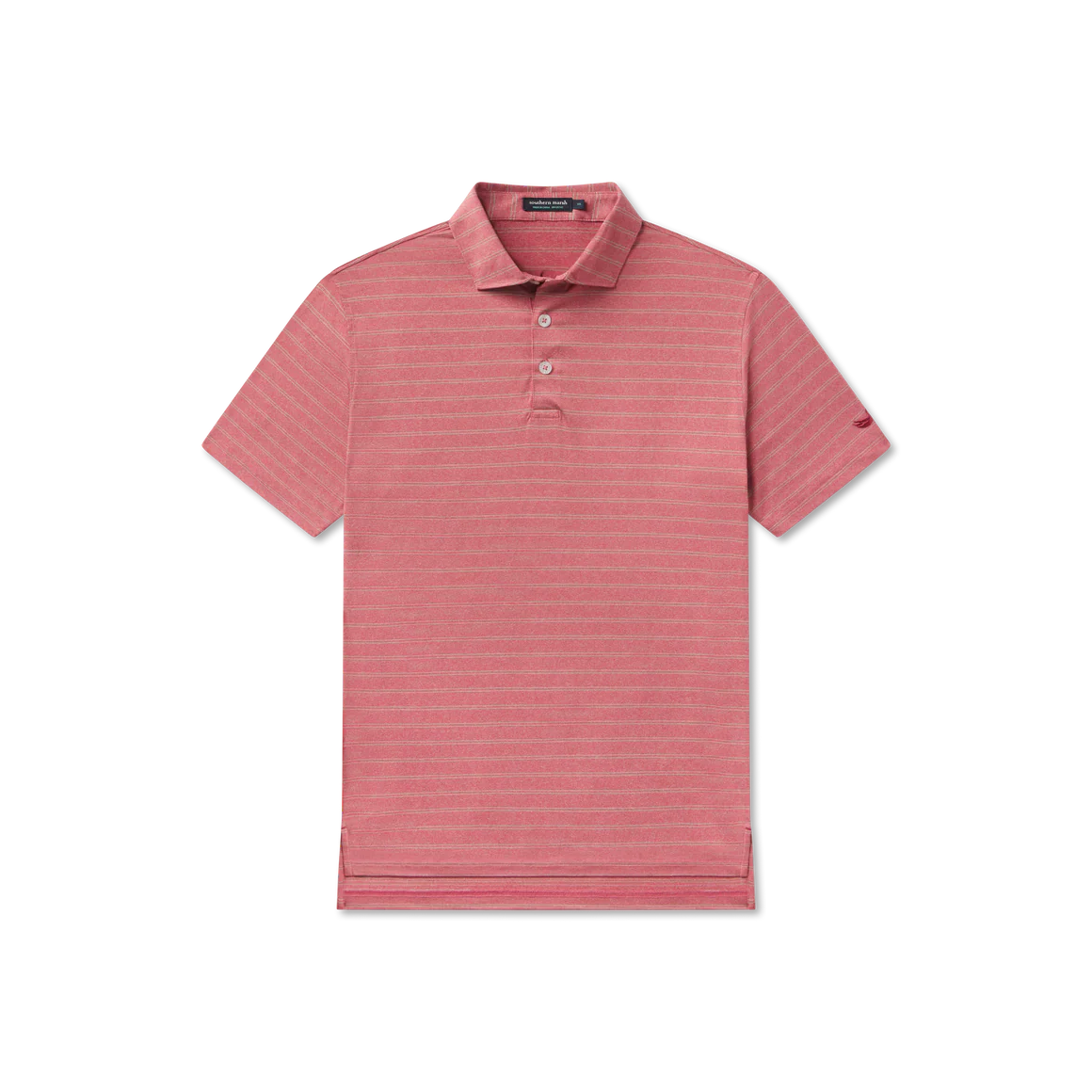 Men's Southern Marsh Newcastle Stripe Featherlight Polo in Rhubarb - Image 5