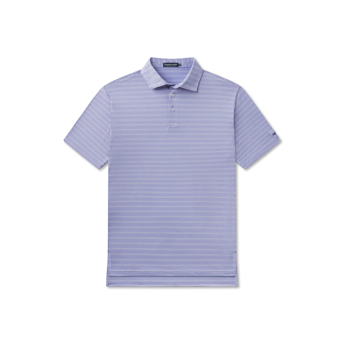 Men's Southern Marsh Newcastle Stripe Featherlight Polo in Purple - Image 5