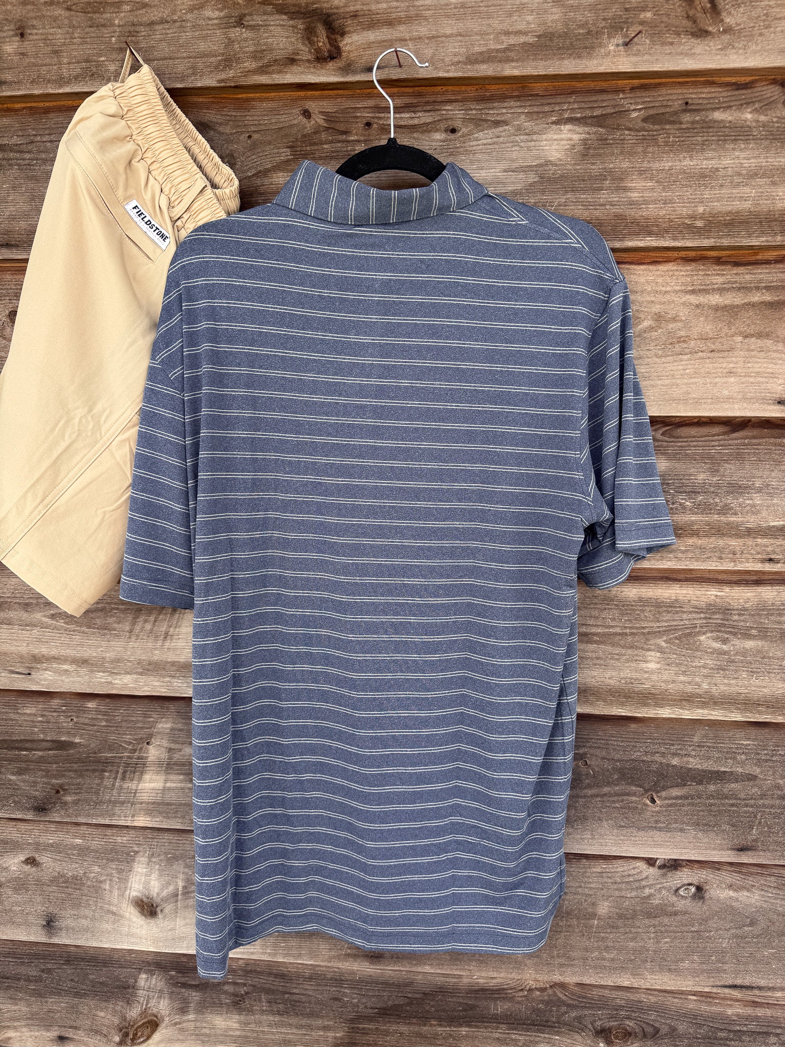 Men's Southern Marsh Newcastle Stripe Featherlight Polo in Navy - Image 3