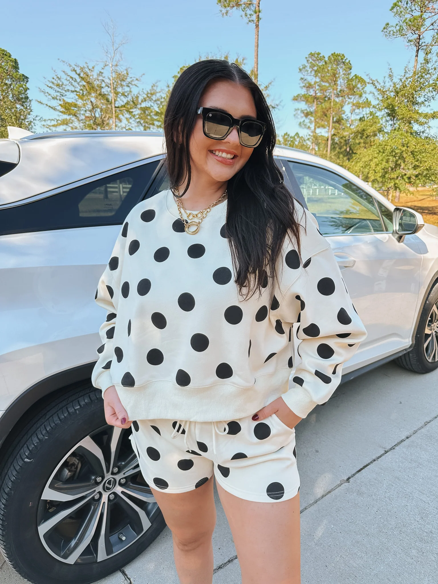Polka Dot Cream Shorts - Image 5