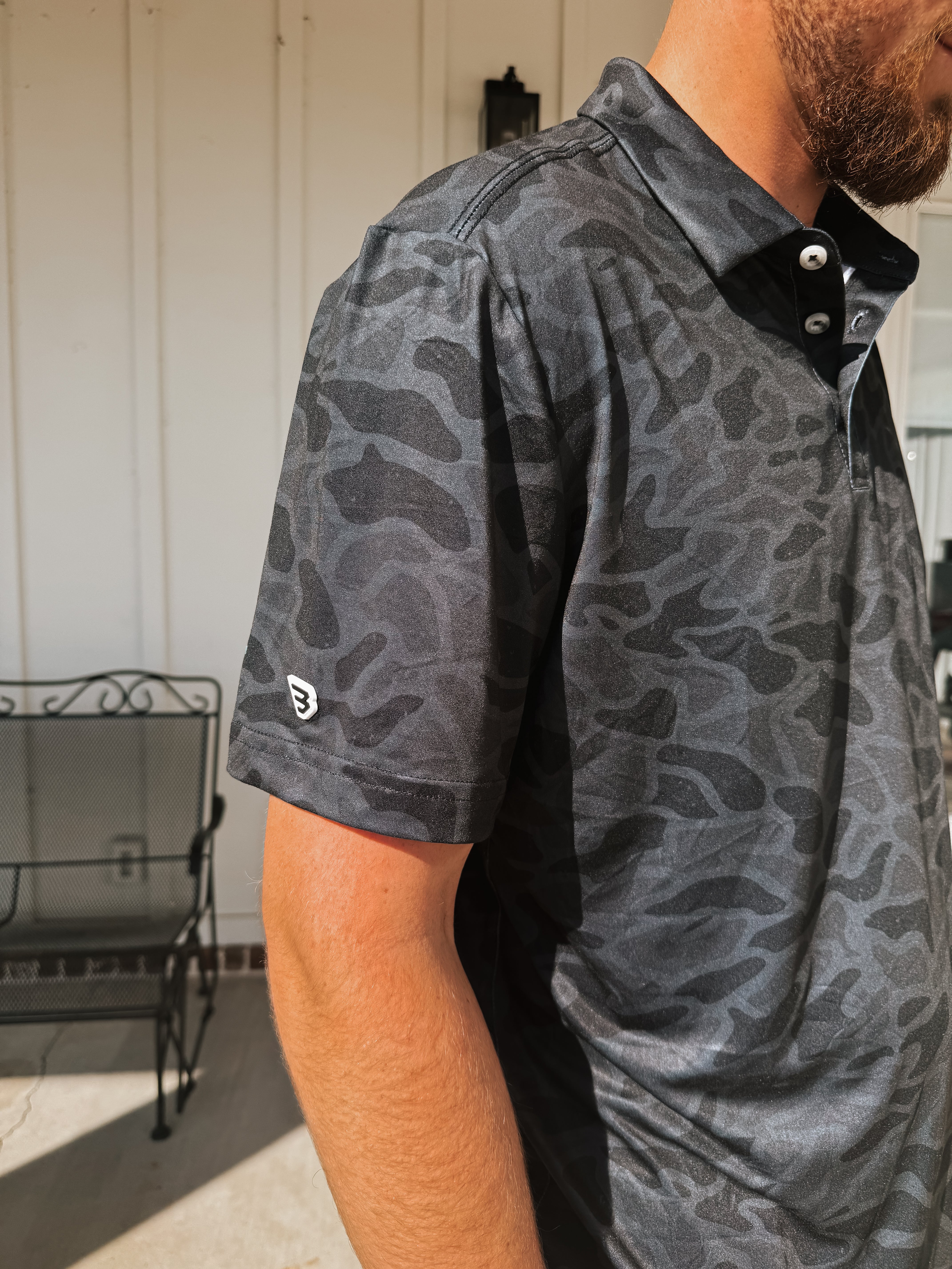 Men's Burlebo Performance Polo - Black Camo - Image 3