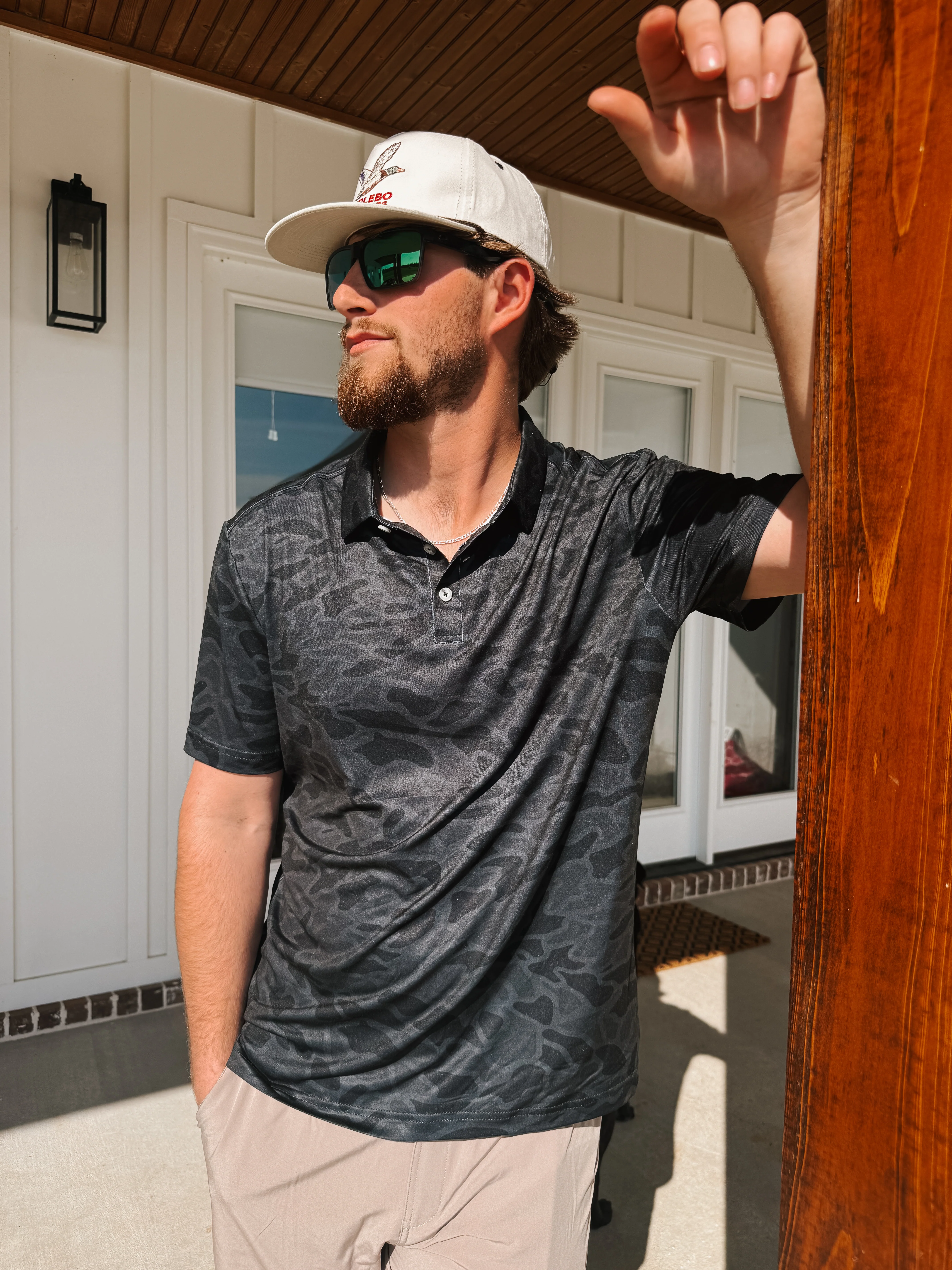 Men's Burlebo Performance Polo - Black Camo - Image 4