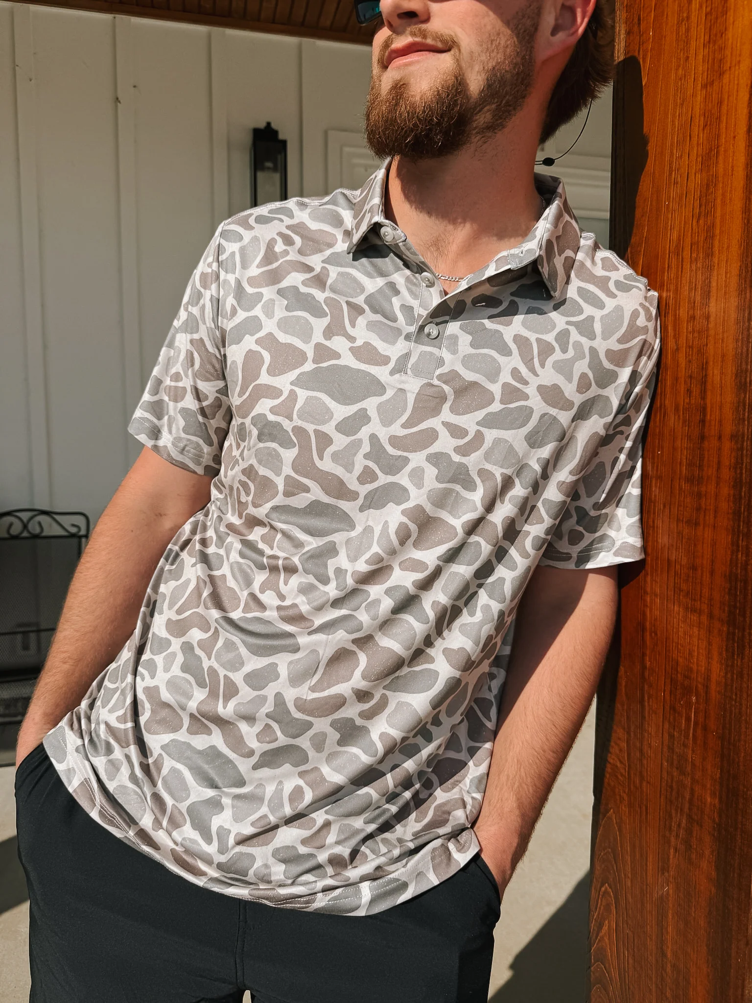 Men's Burlebo Performance Polo in Classic Deer Camo - Image 2