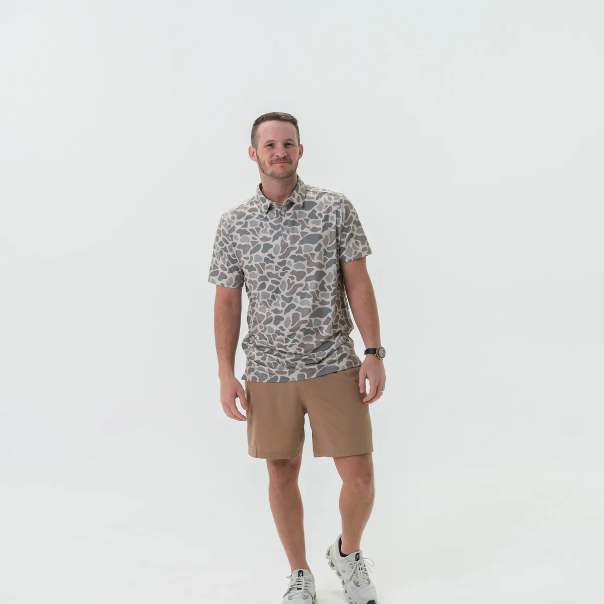 Men's Burlebo Performance Polo in Classic Deer Camo - Image 4