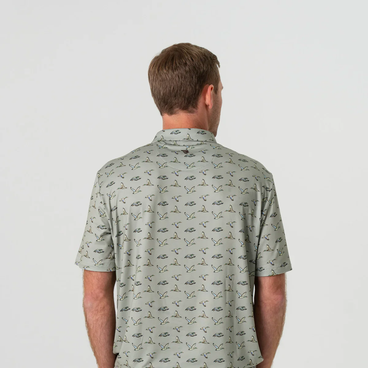 Men's Burlebo Performance Polo - Flying Ducks - Green - Image 7