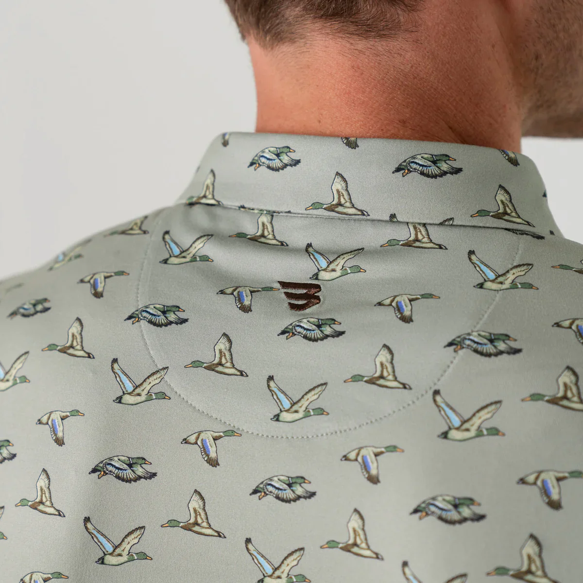 Men's Burlebo Performance Polo - Flying Ducks - Green - Image 8