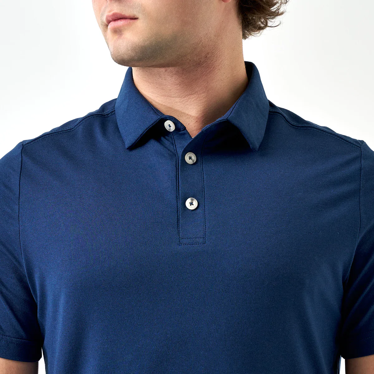 Burlebo Men's Performance Polo in Heather Navy - Image 6