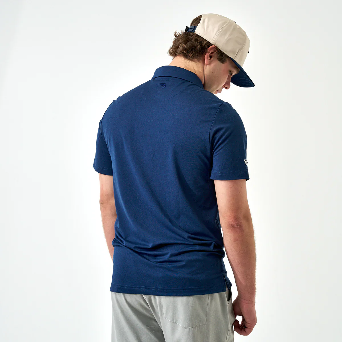 Burlebo Men's Performance Polo in Heather Navy - Image 8