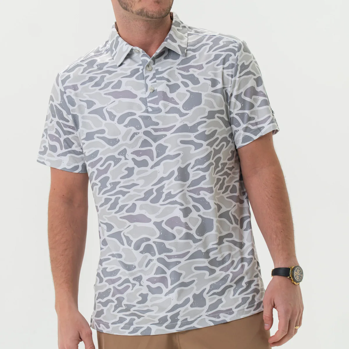 Men's Burlebo Performance Polo - White Camo - Image 3