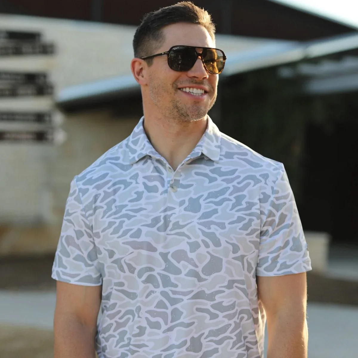 Men's Burlebo Performance Polo - White Camo - Image 4