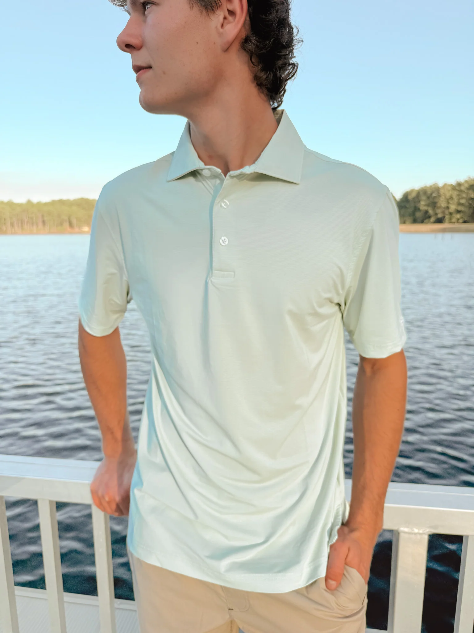 Southern Marsh Santa Clara Performance Polo in Honeydew - Image 4