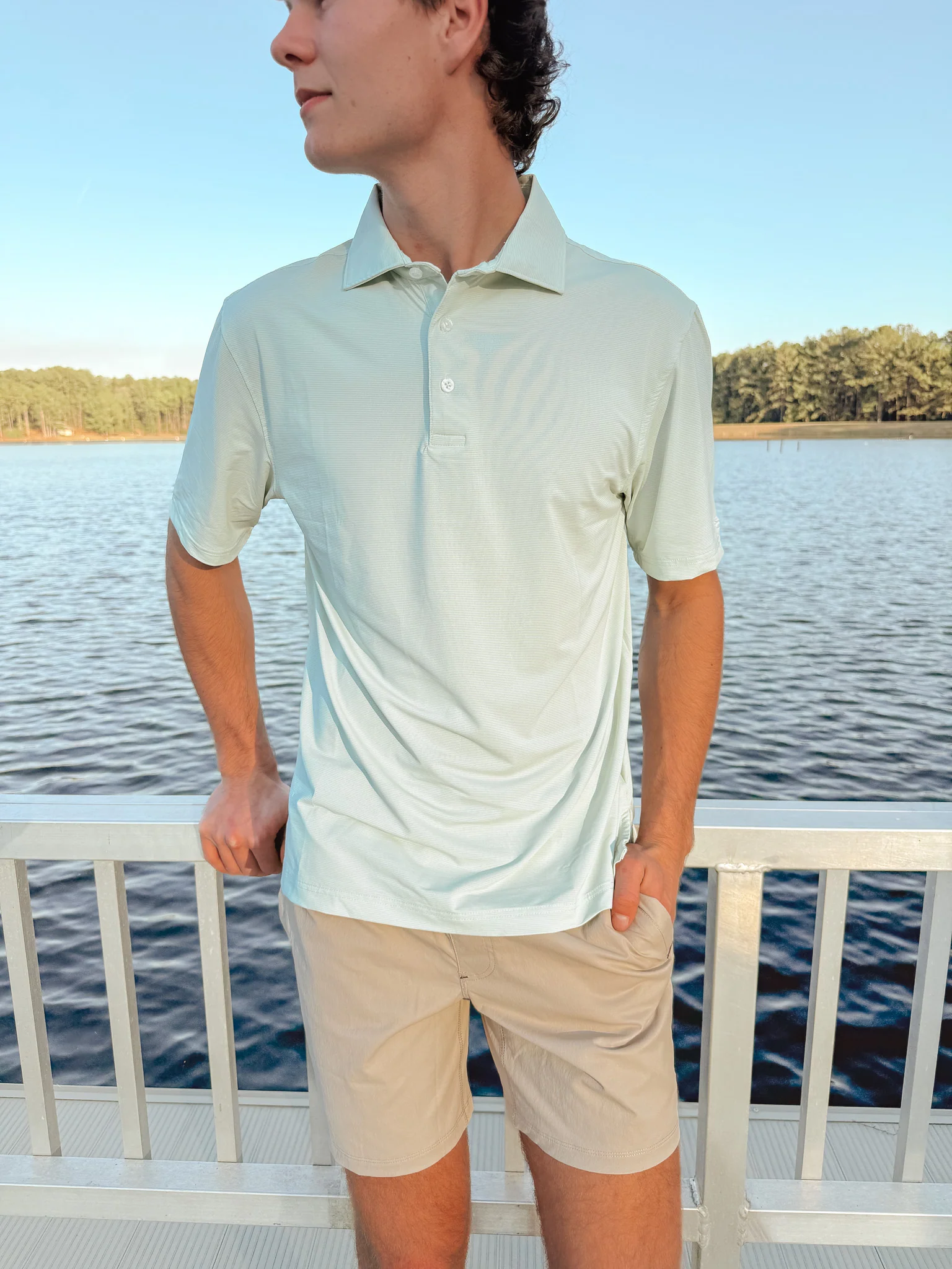 Southern Marsh Santa Clara Performance Polo in Honeydew - Image 5