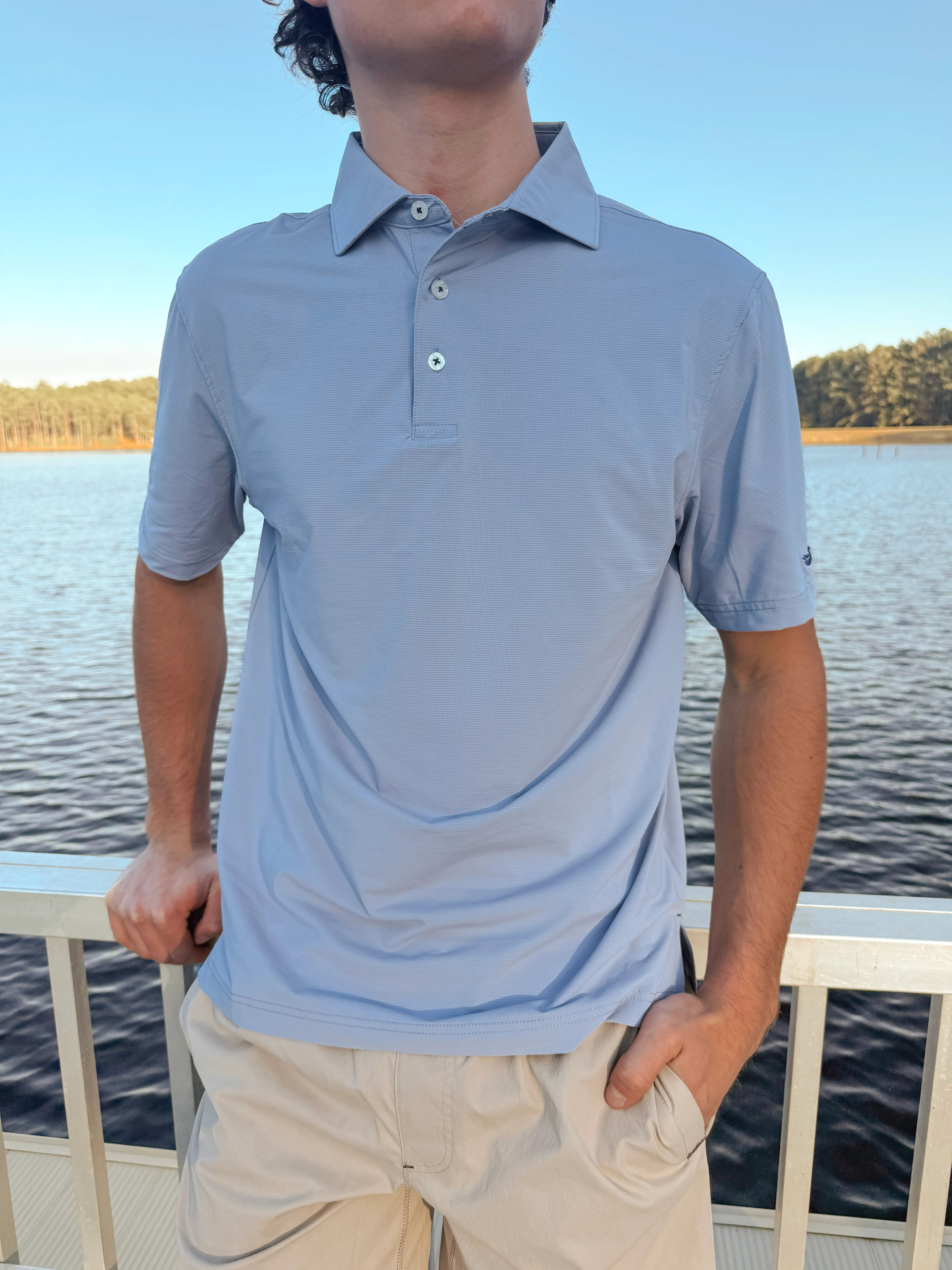 Southern Marsh Santa Clara Performance Polo in Washed Slate - Image 2