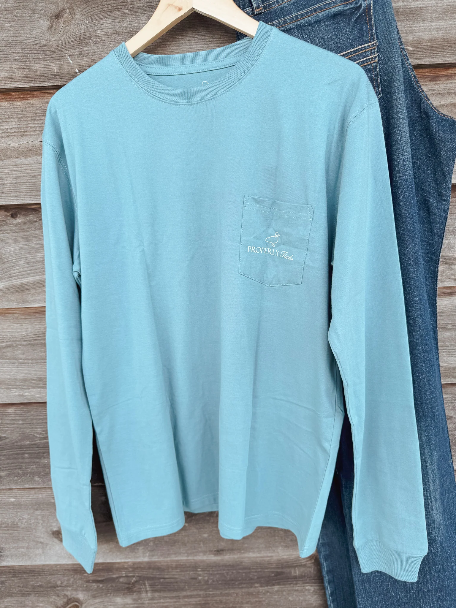 Men's Properly Tied Steel Blue Boat Ride Long Sleeve T-Shirt - Image 3