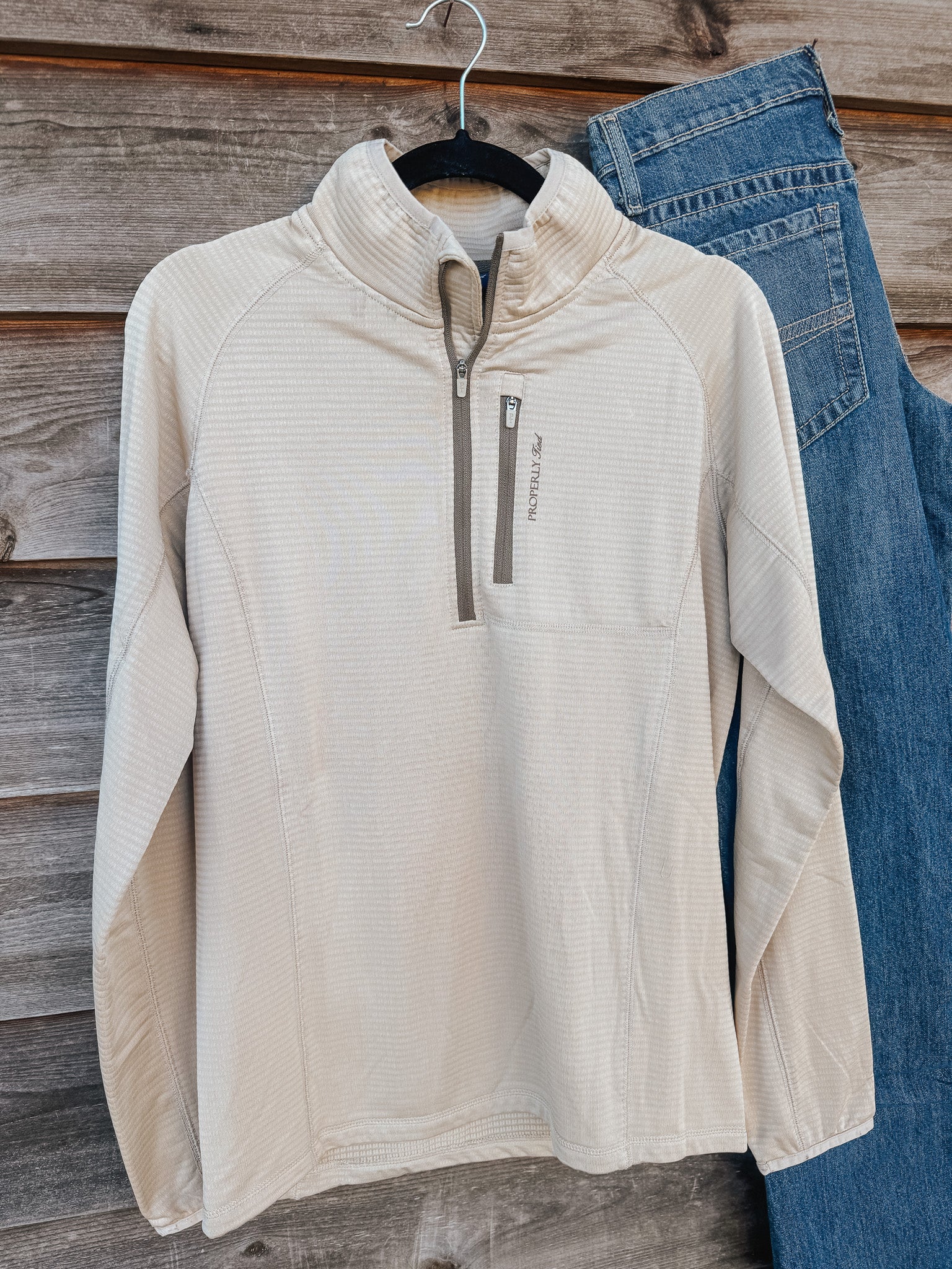 Men's Properly Tied Fairhope Pullover in Khaki - Image 4