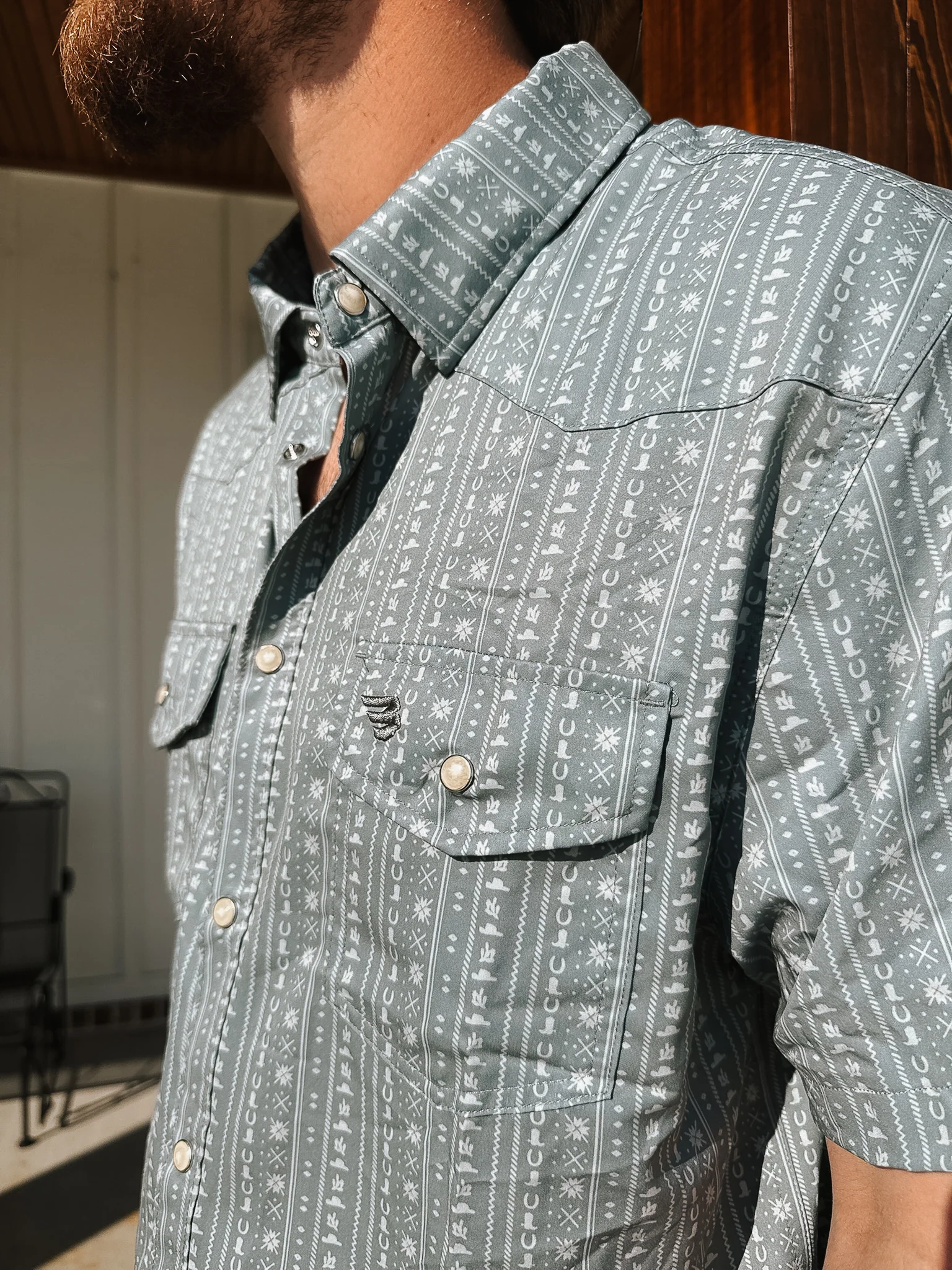 Burlebo Men's Performance Western Shirt - Burlebo Ranch Sage - Image 2