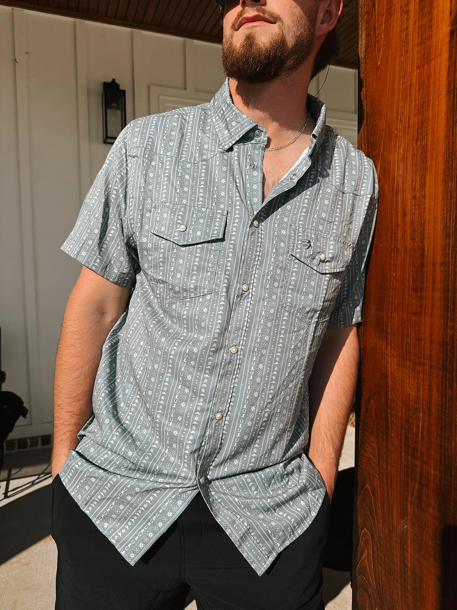 Burlebo Men's Performance Western Shirt - Burlebo Ranch Sage - Image 3