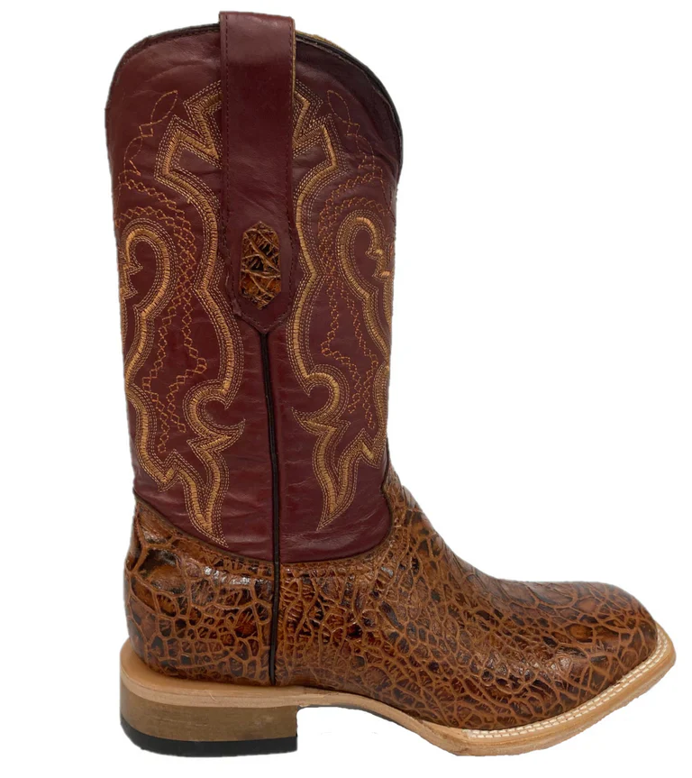 Men's Cowtown Cognac Sea Turtle Print Leather Boots - Image 9