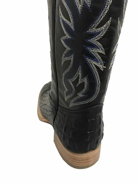 Men's Cowtown Black Alligator Print Square Toe Boot - Image 3