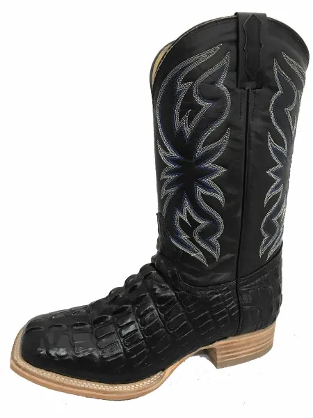 Men's Cowtown Black Alligator Print Square Toe Boot - Image 4