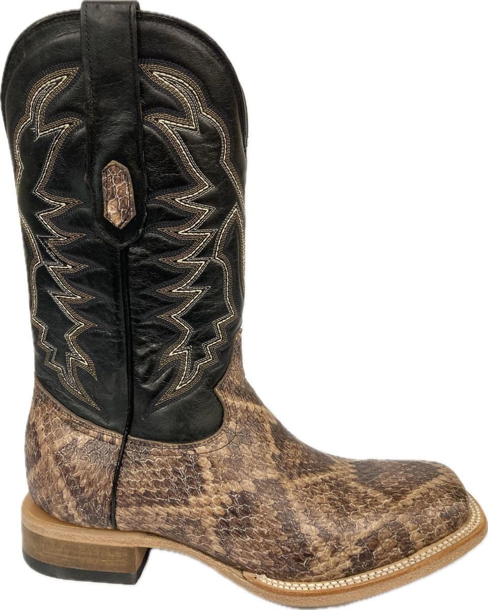 Cowtown Men's Wide Square Toe Rattlesnake Print Western Boots - Image 2
