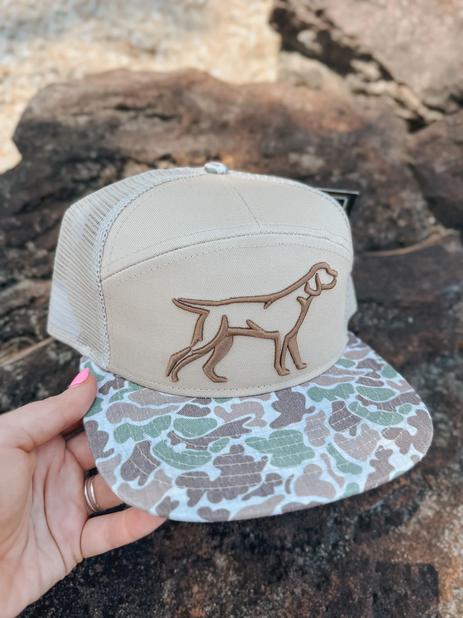 Fieldstone 7 Panel 3D Puff Camo Bill Hat - Image 5