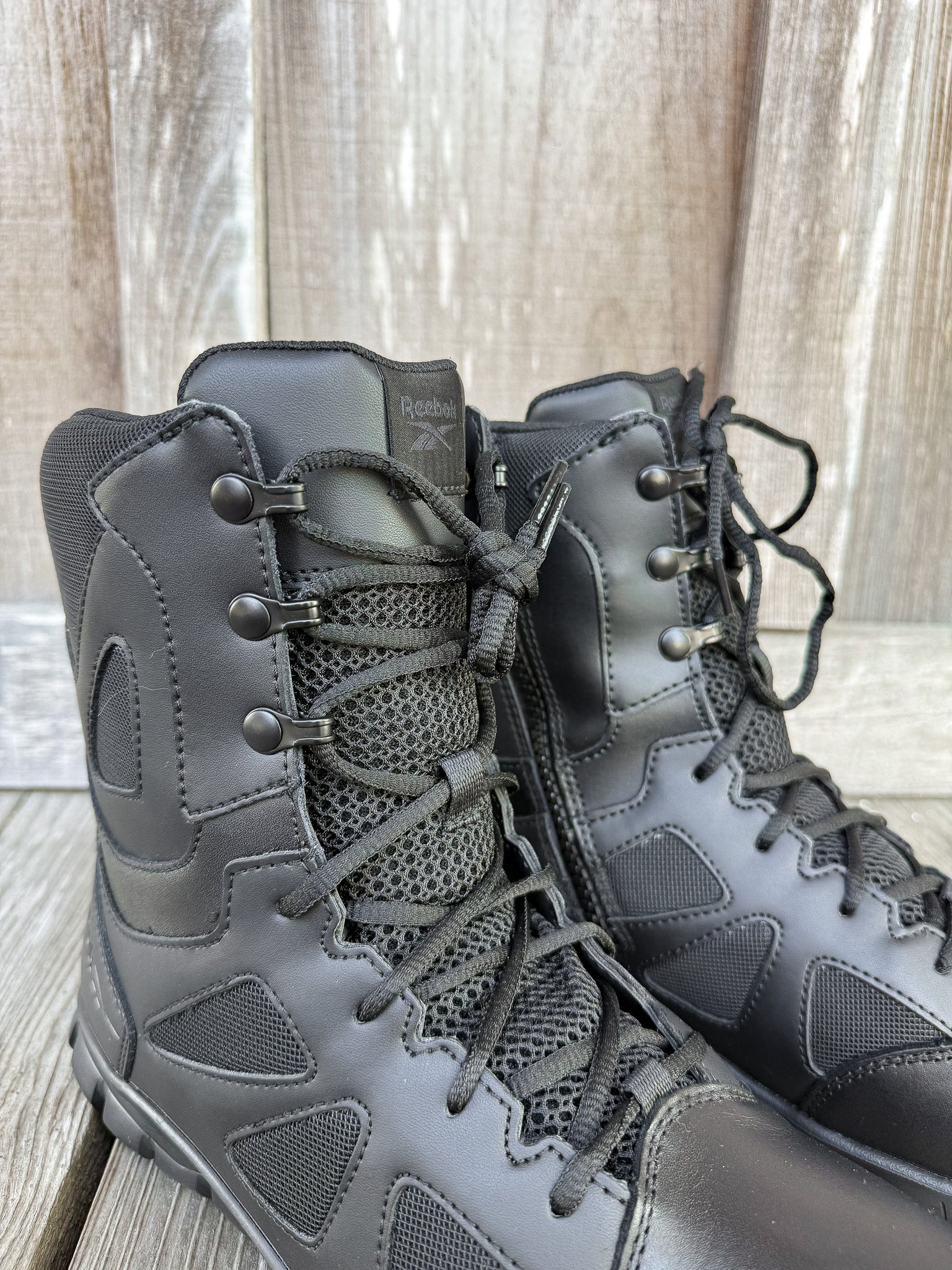 Men's Reebok 8" Tactical Boot with Side Zipper Black Boots - Image 3